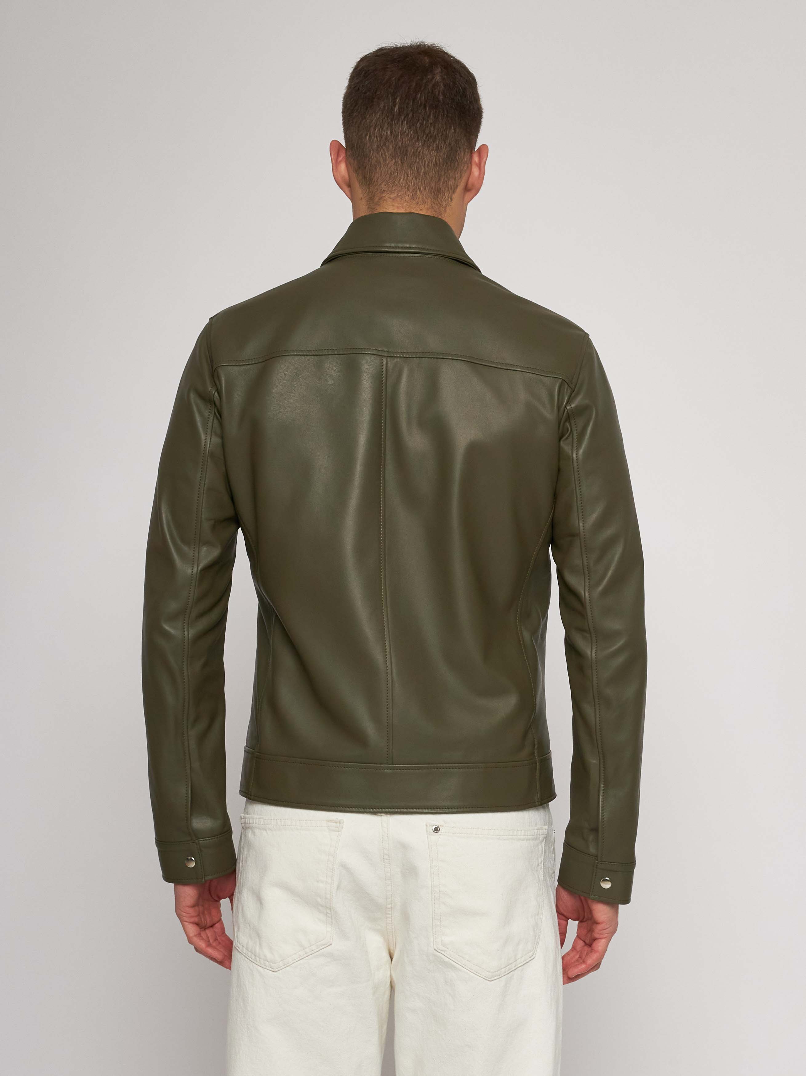 Giubbino in nappa verde 51284 -10101