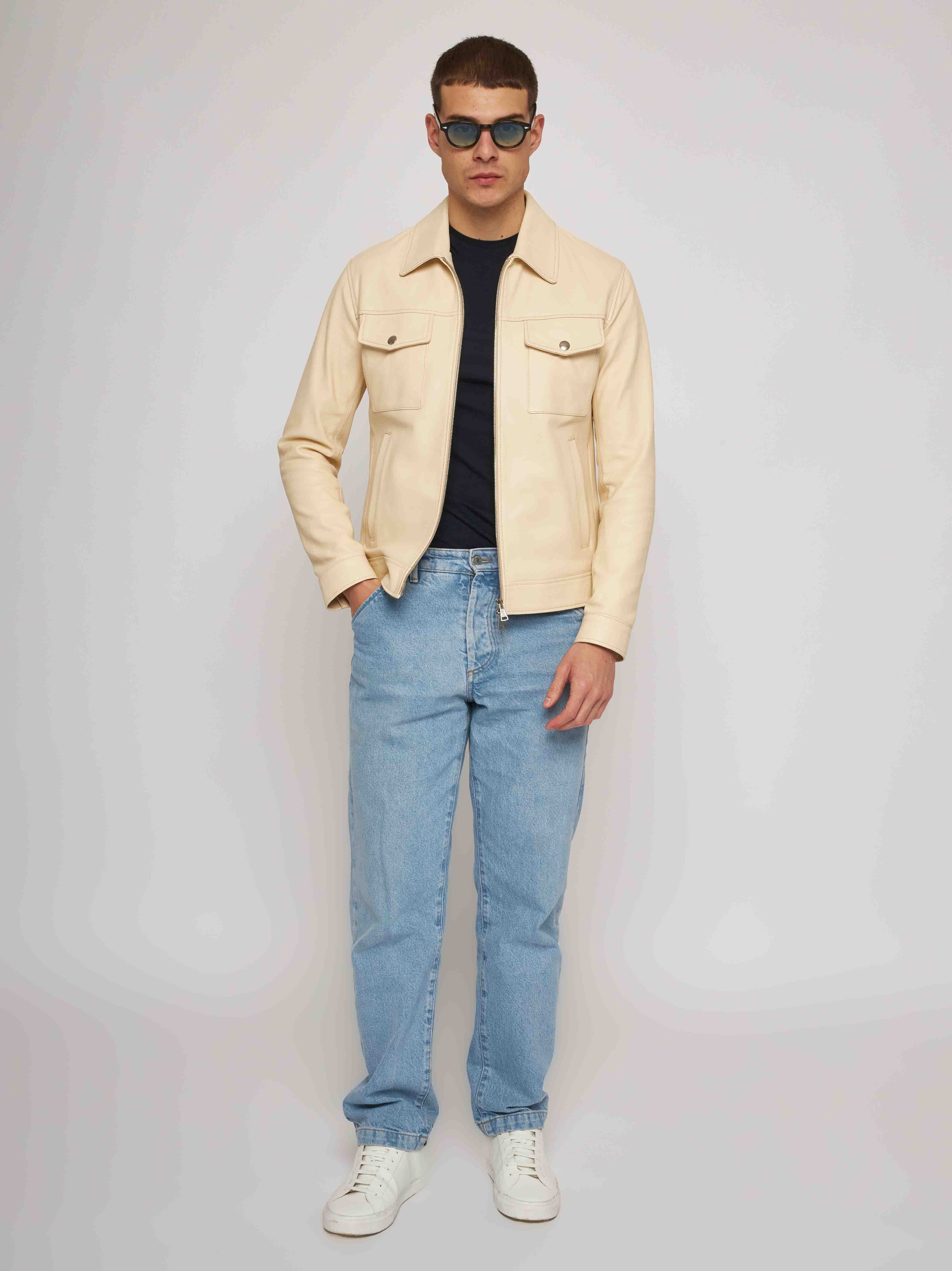 Beige nappa jacket 51284 -10101_81