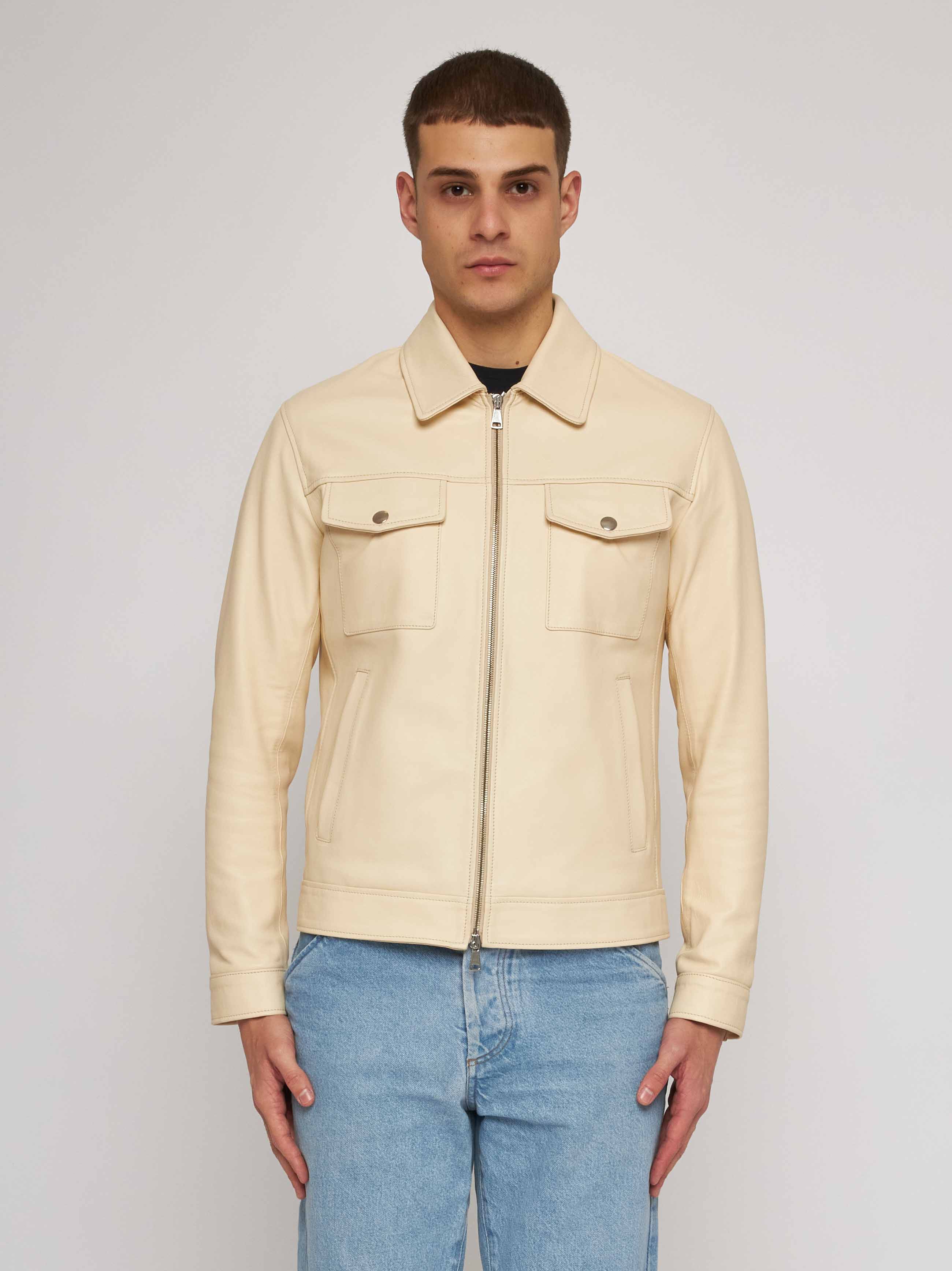 Beige nappa jacket 51284 -10101_81