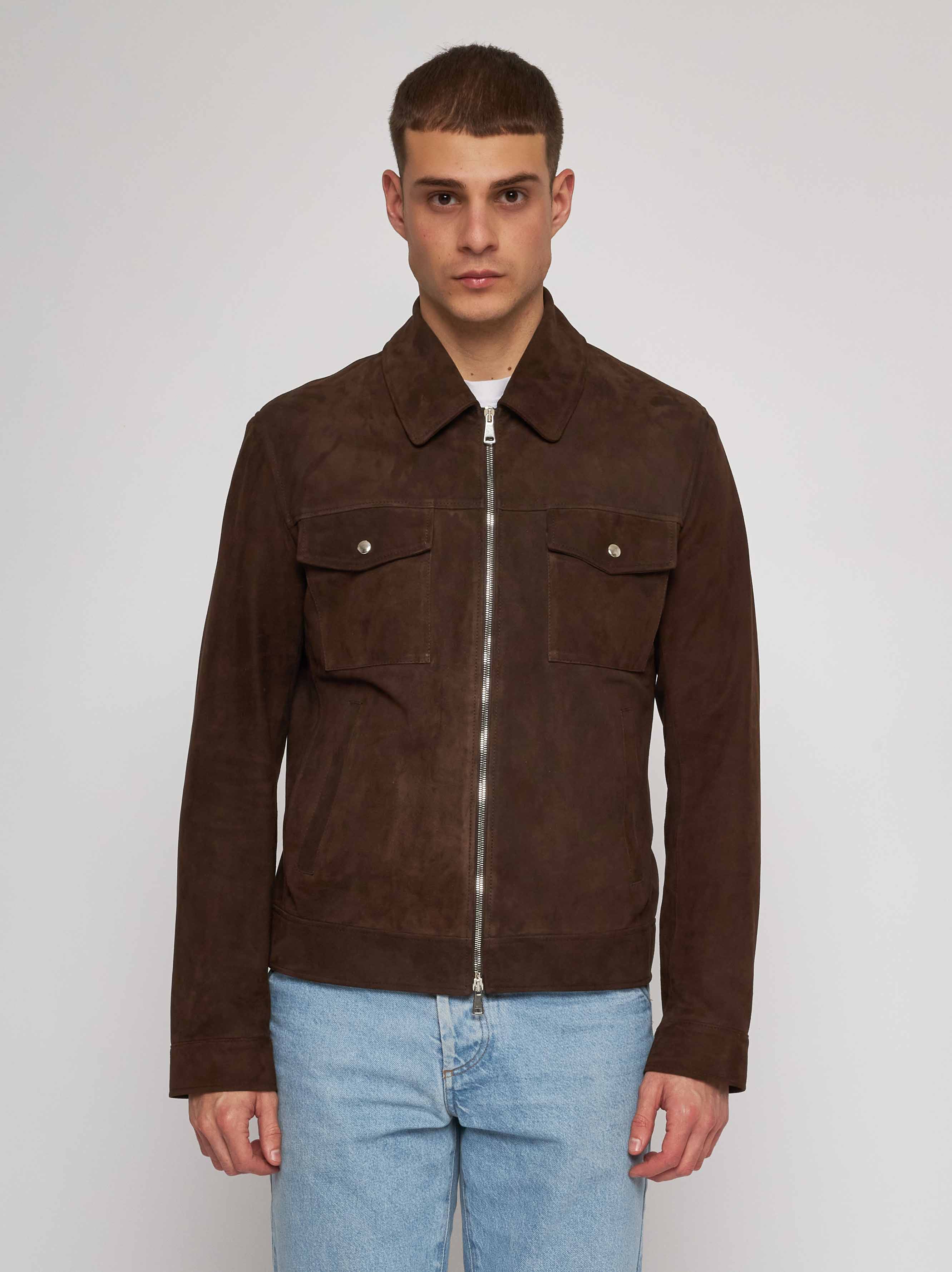 Brown suede jacket 51284 -10201