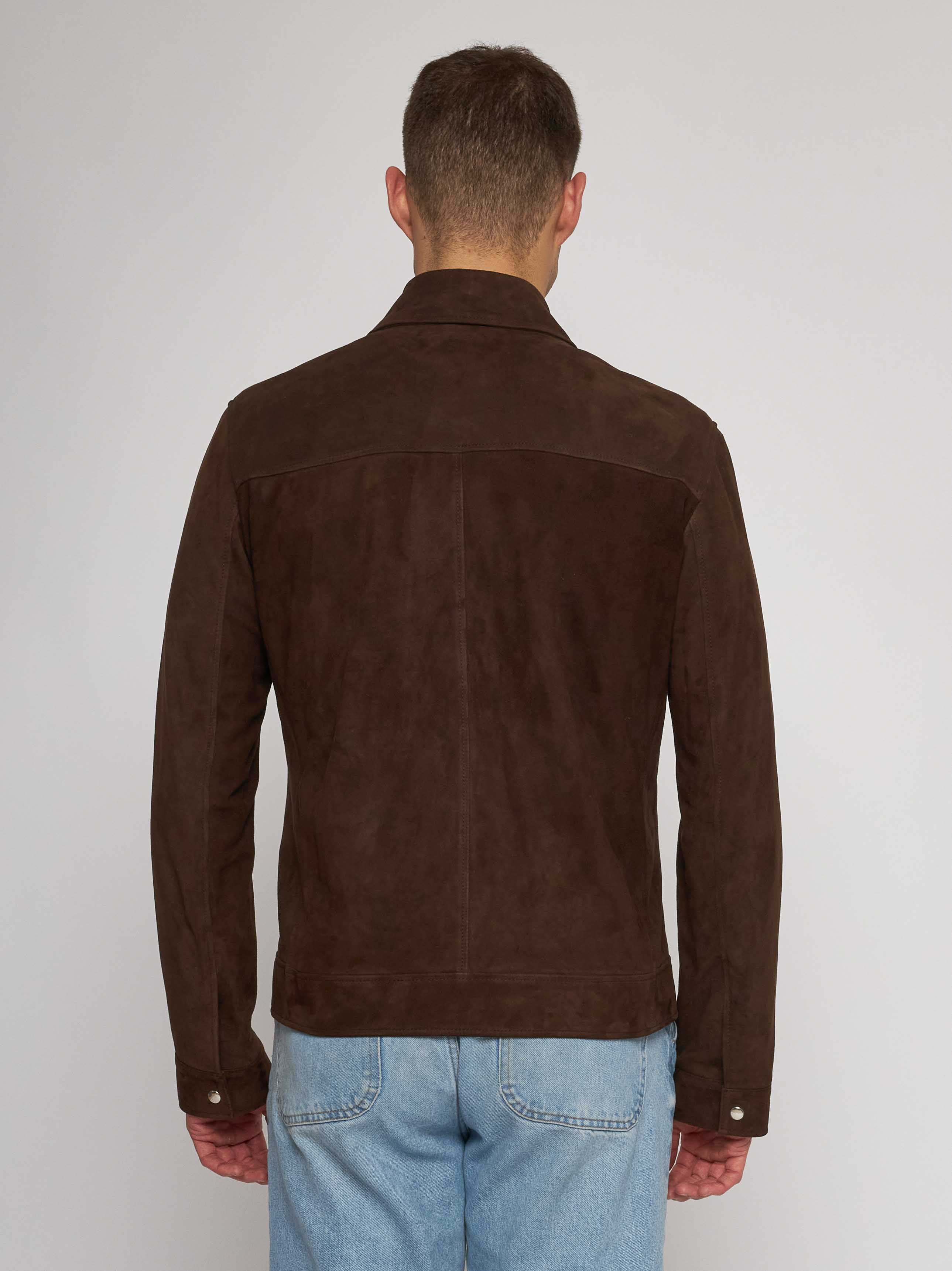 Giubbino in camoscio marrone 51284 -10201