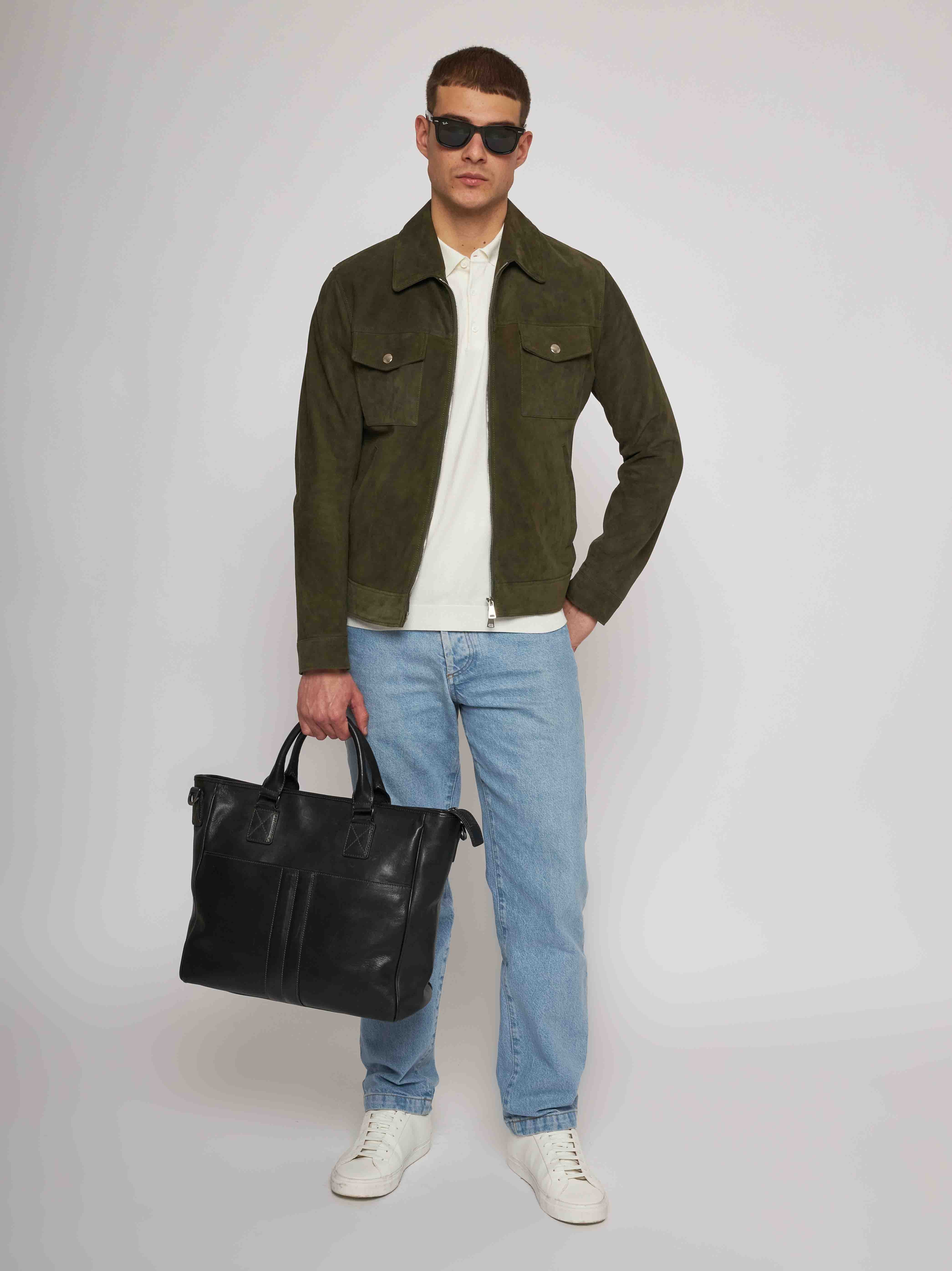 Green suede jacket 51284 -10201