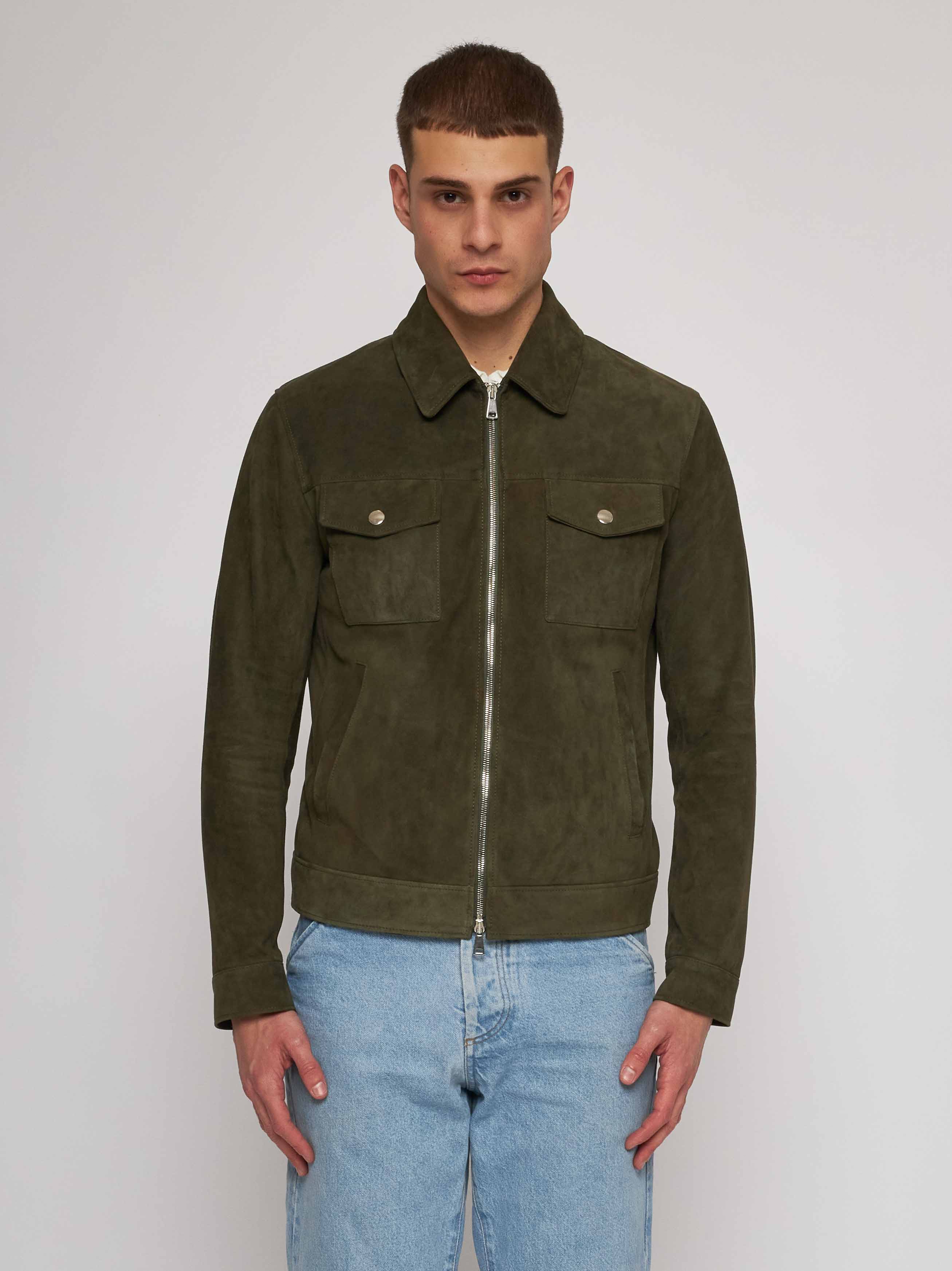 Green suede jacket 51284 -10201