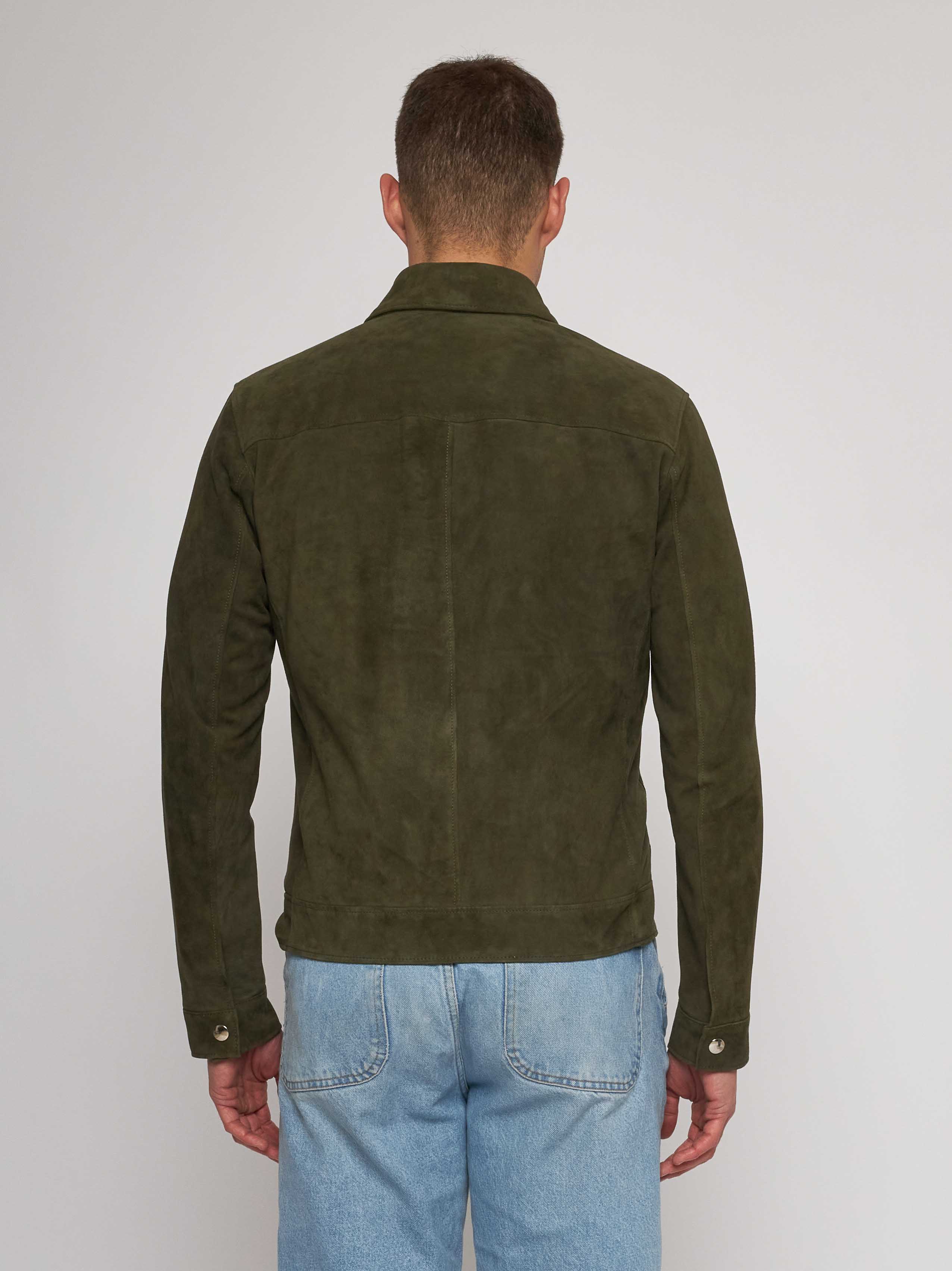 Giubbino in camoscio verde 51284 -10201