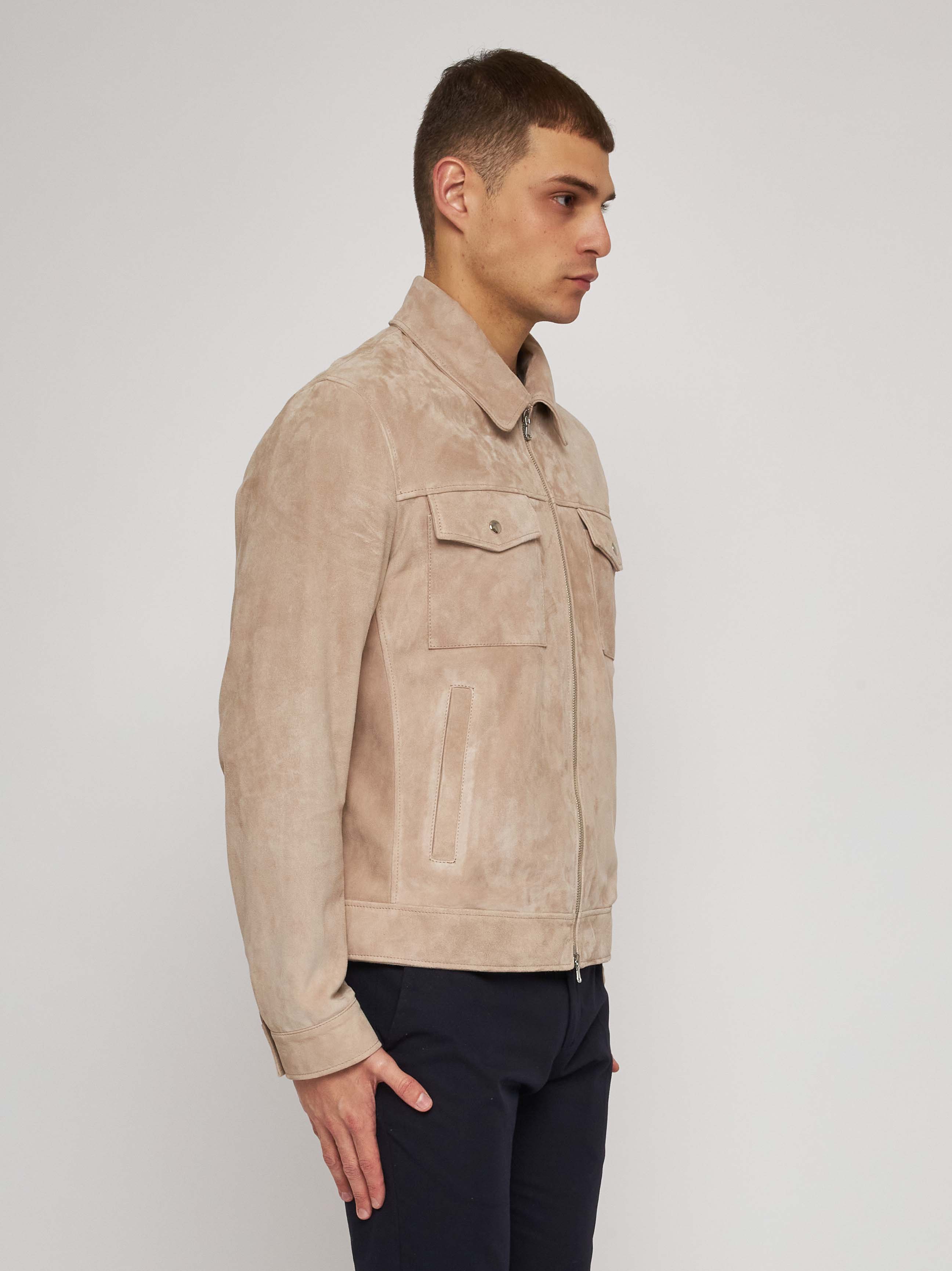 Giubbino in camoscio sand 51284 -10201
