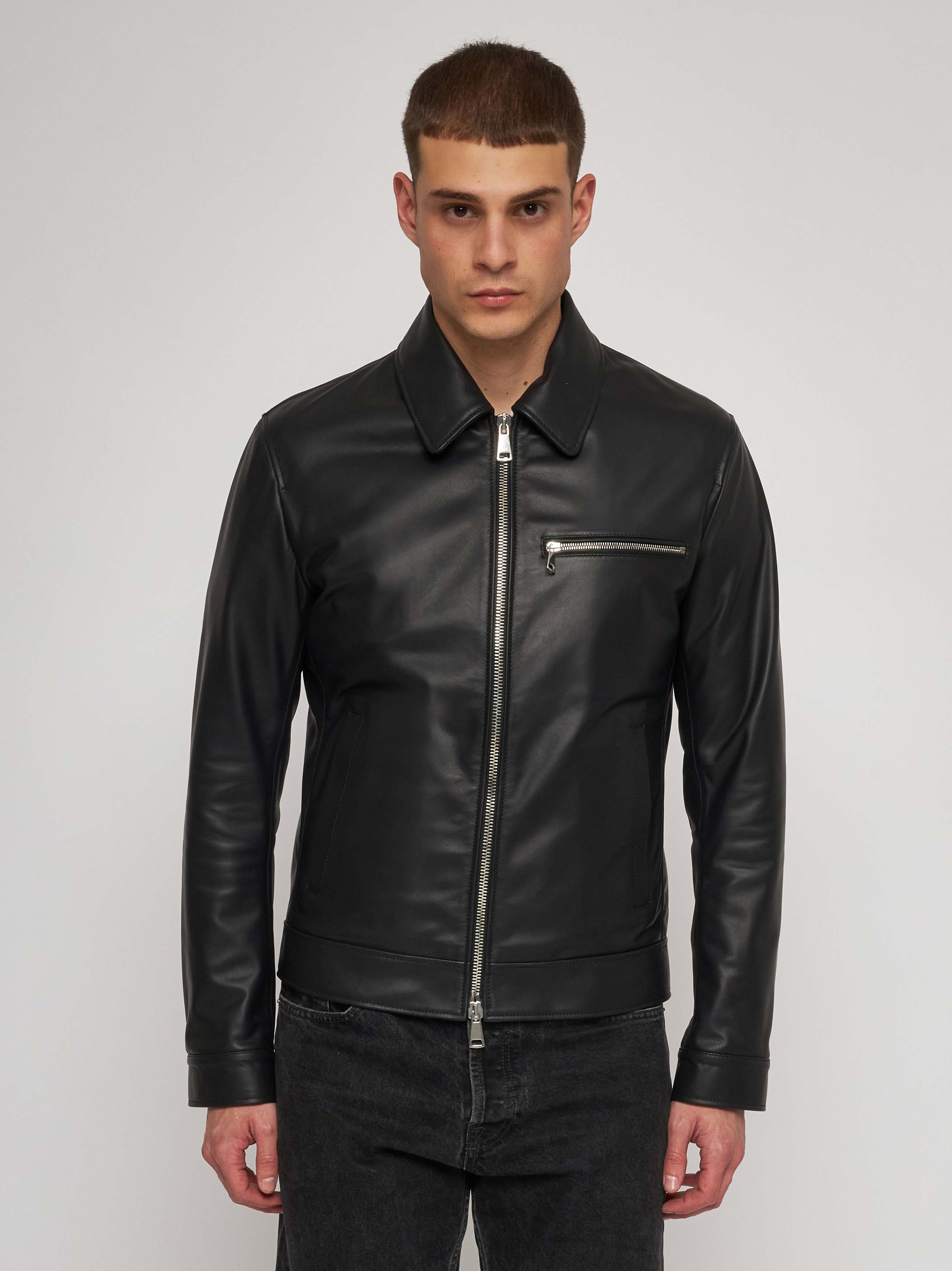 Black nappa jacket 51284B -10101