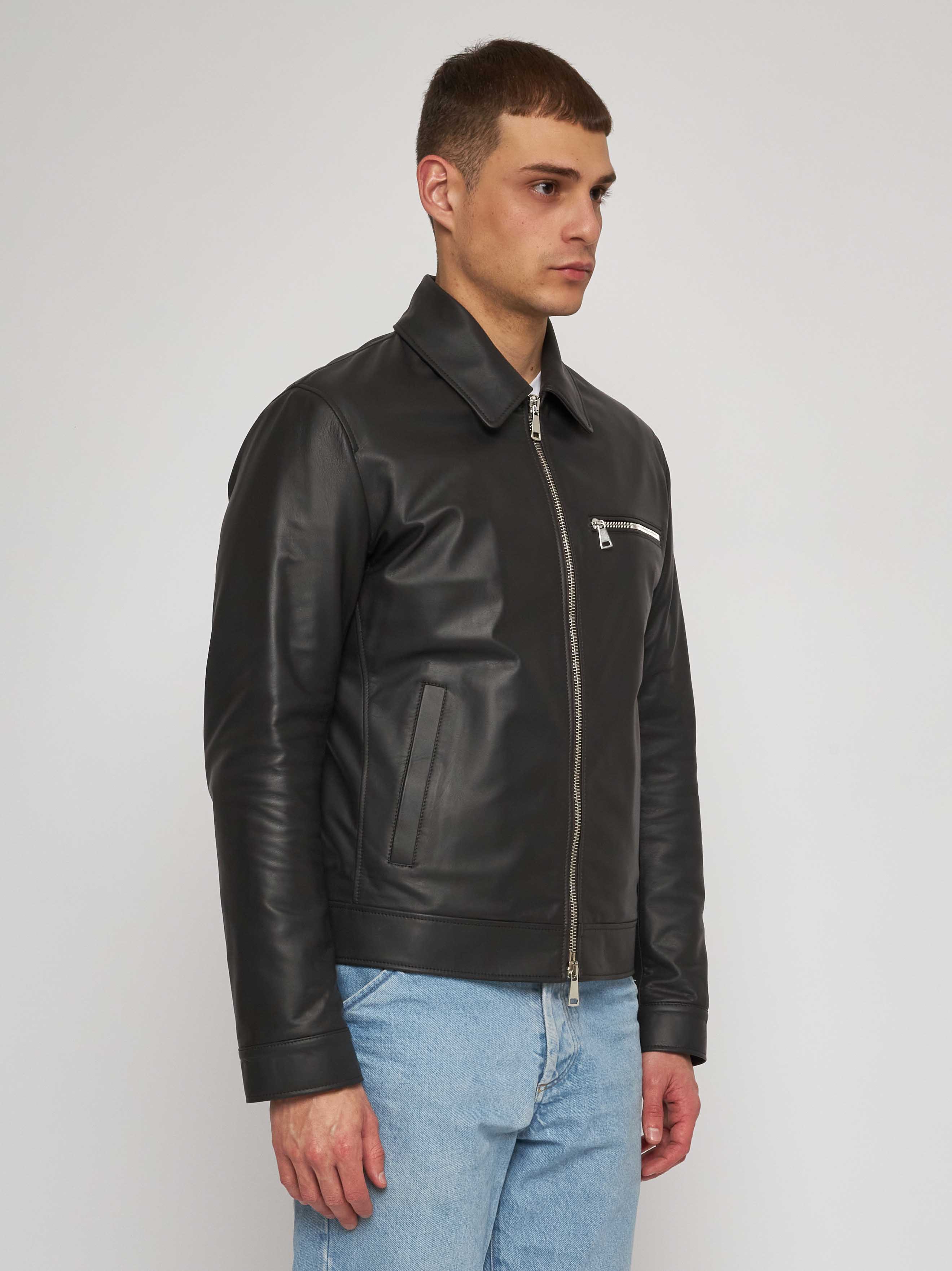 Giubbino in nappa marrone 51284B -10101