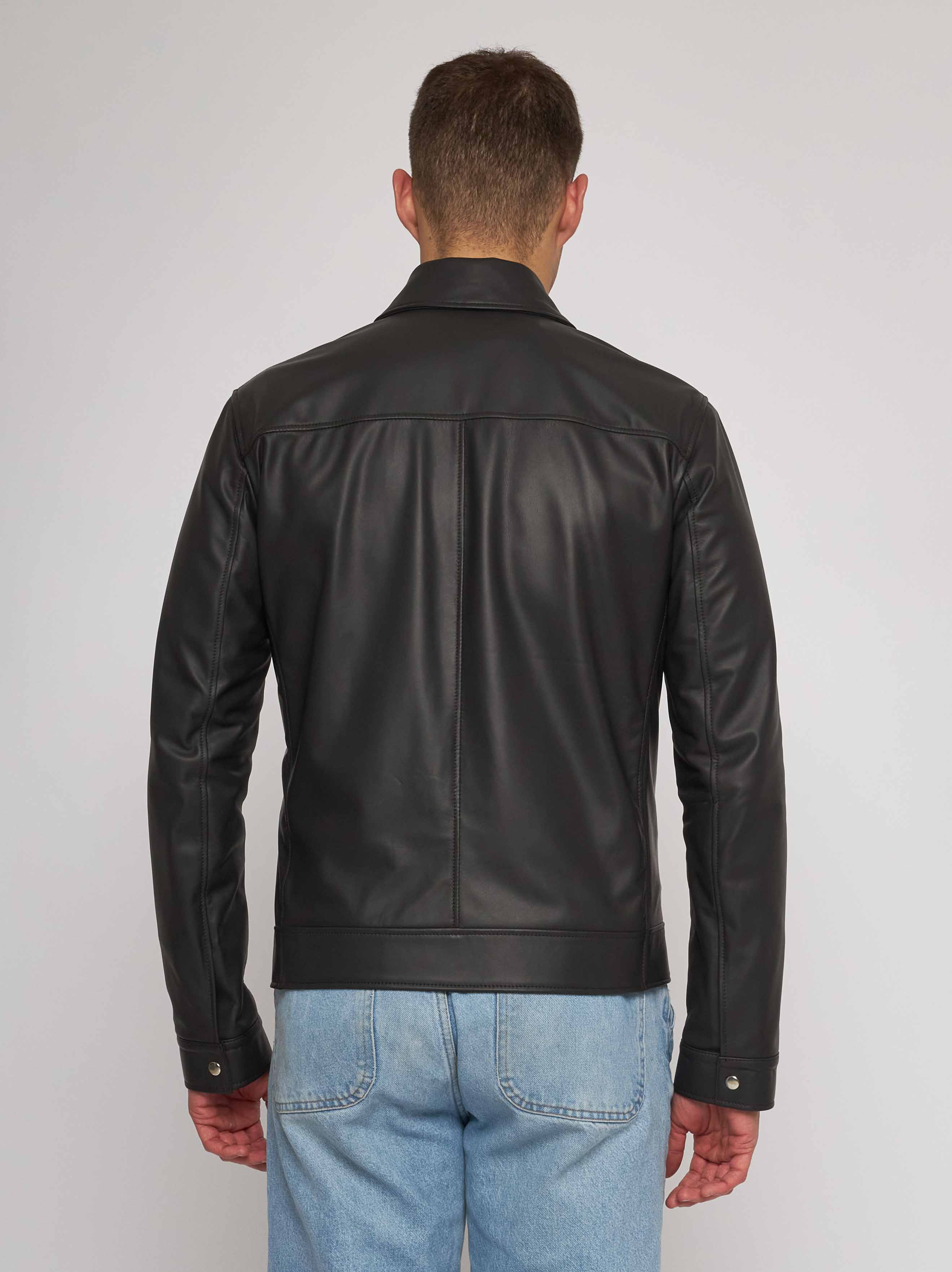 Giubbino in nappa marrone 51284B -10101