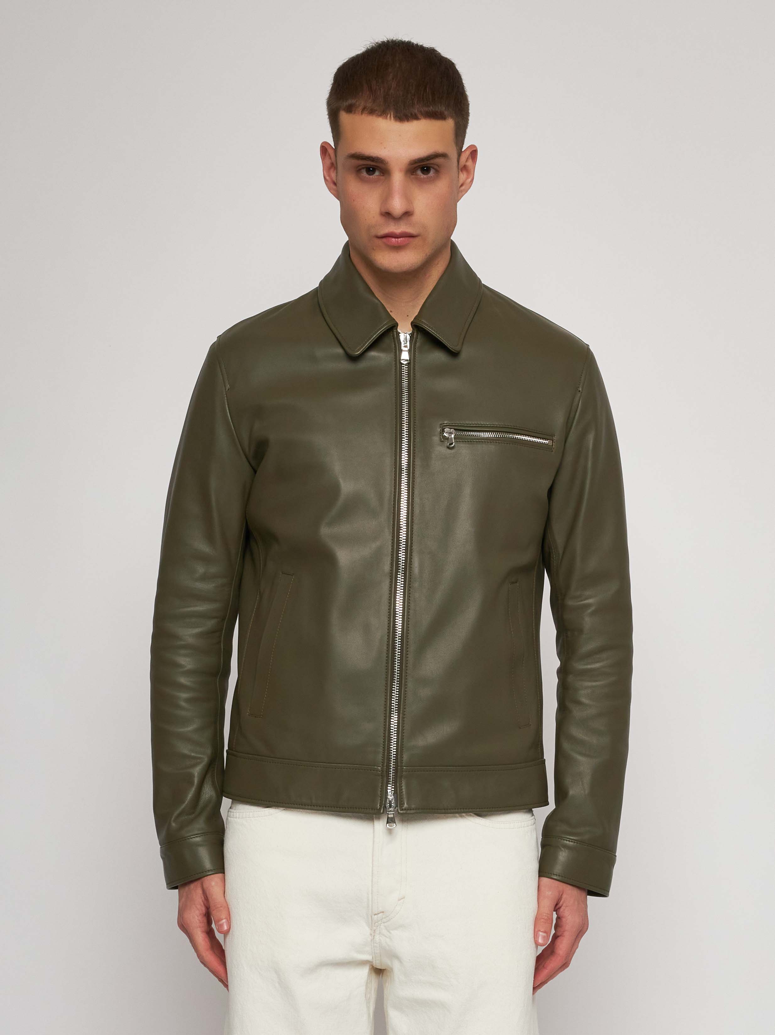 Green nappa jacket 51284B -10101