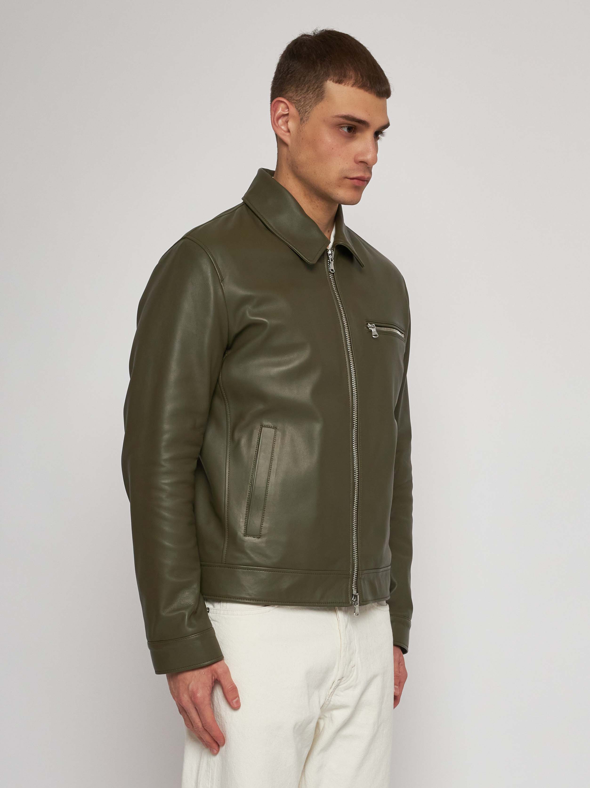 Giubbino in nappa verde 51284B -10101