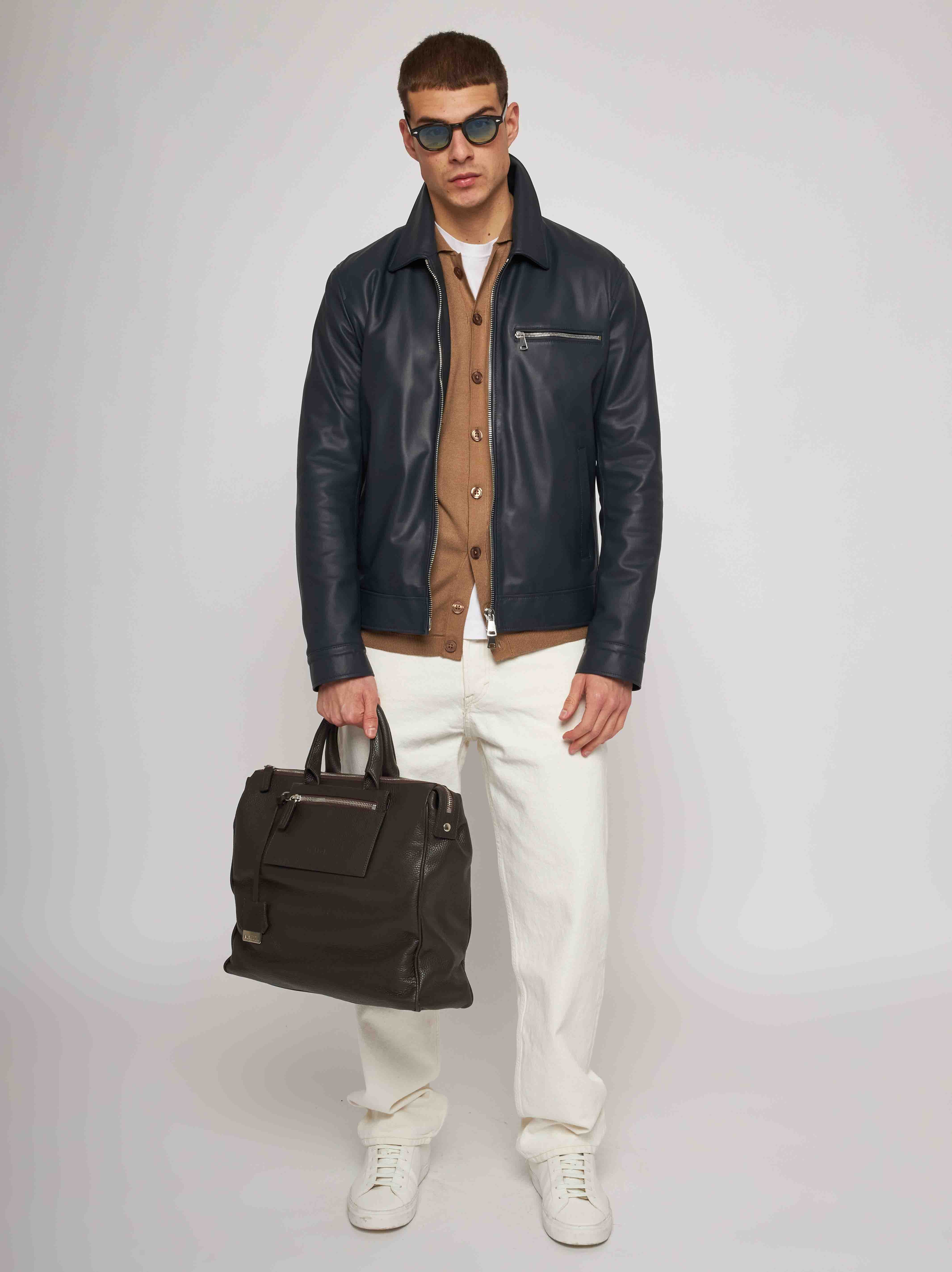 Blue nappa jacket 51284B -10101