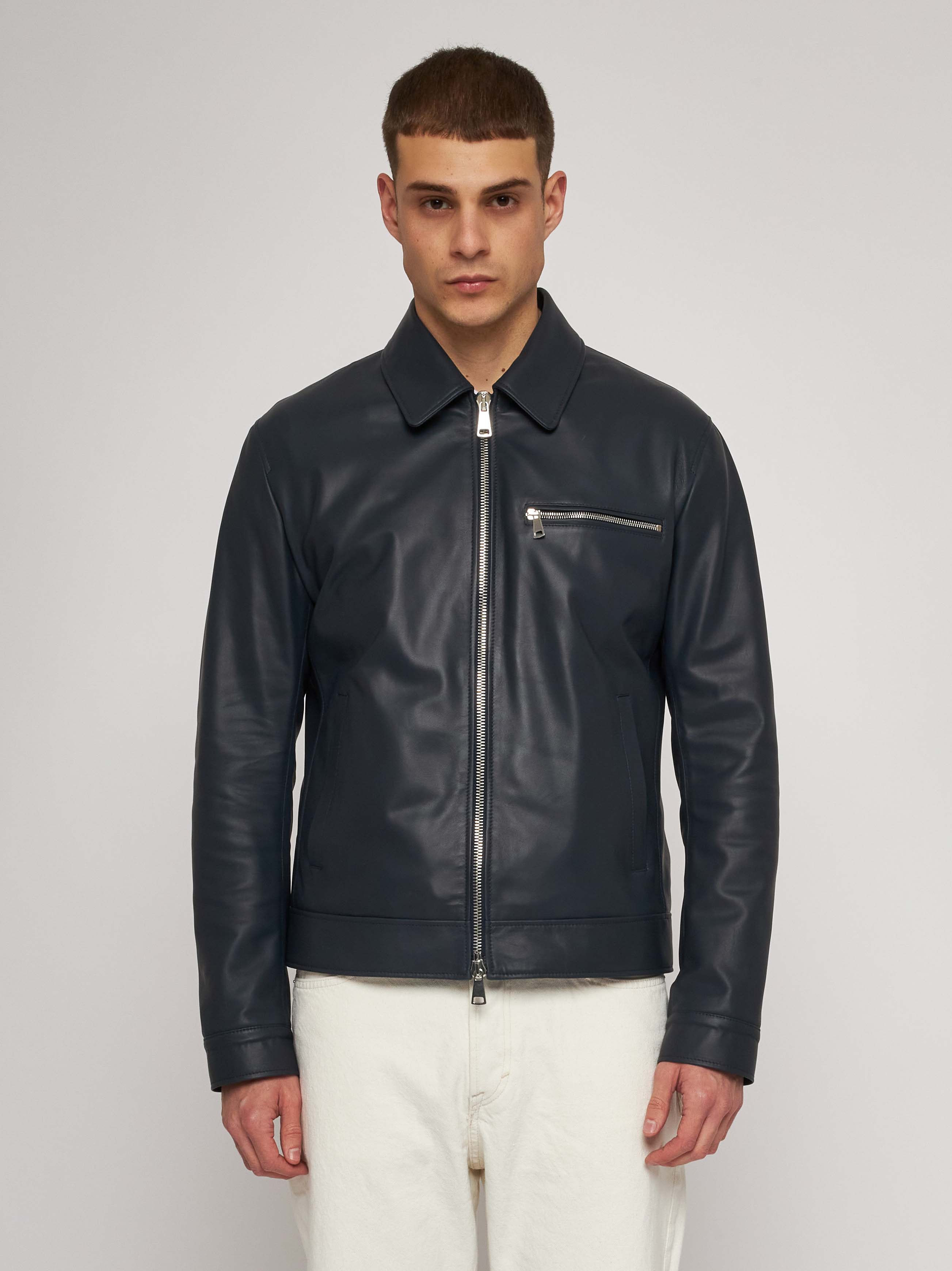 Blue nappa jacket 51284B -10101