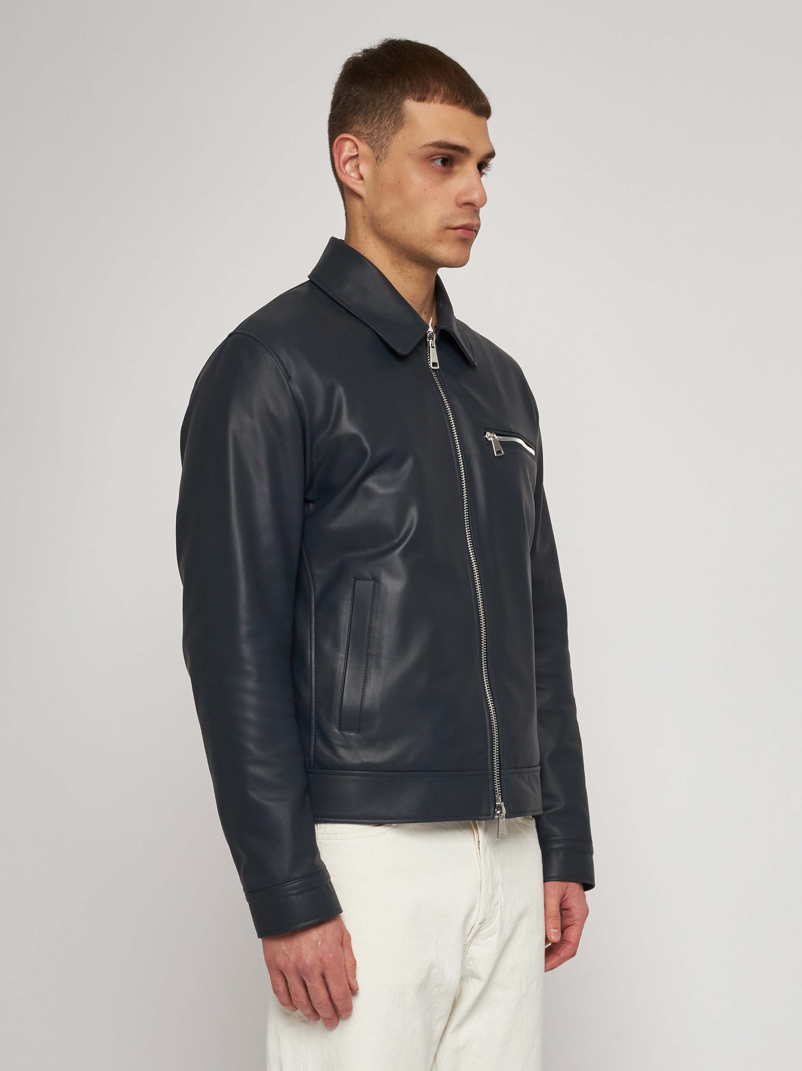 Giubbino in nappa blu 51284B -10101