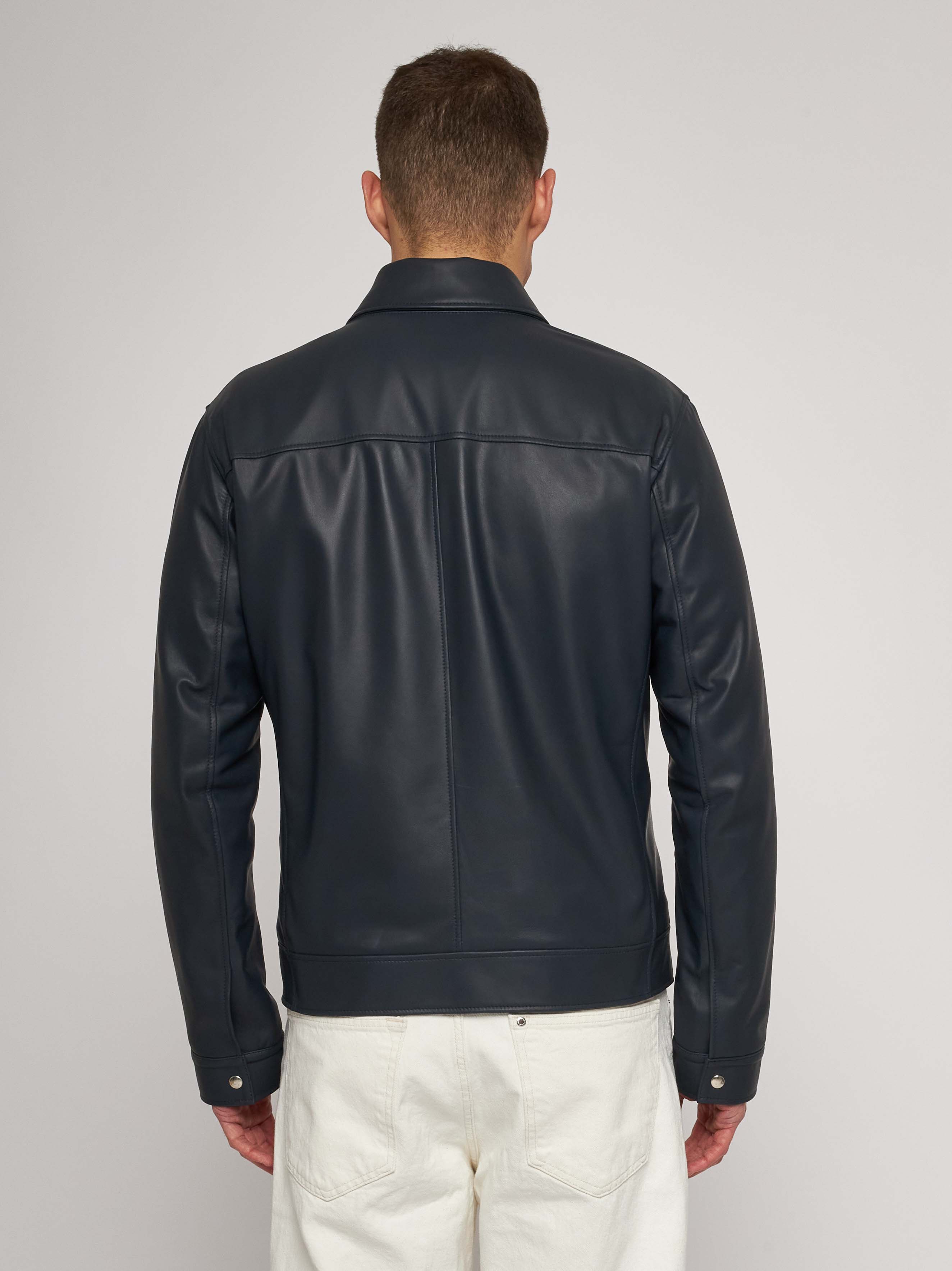 Giubbino in nappa blu 51284B -10101