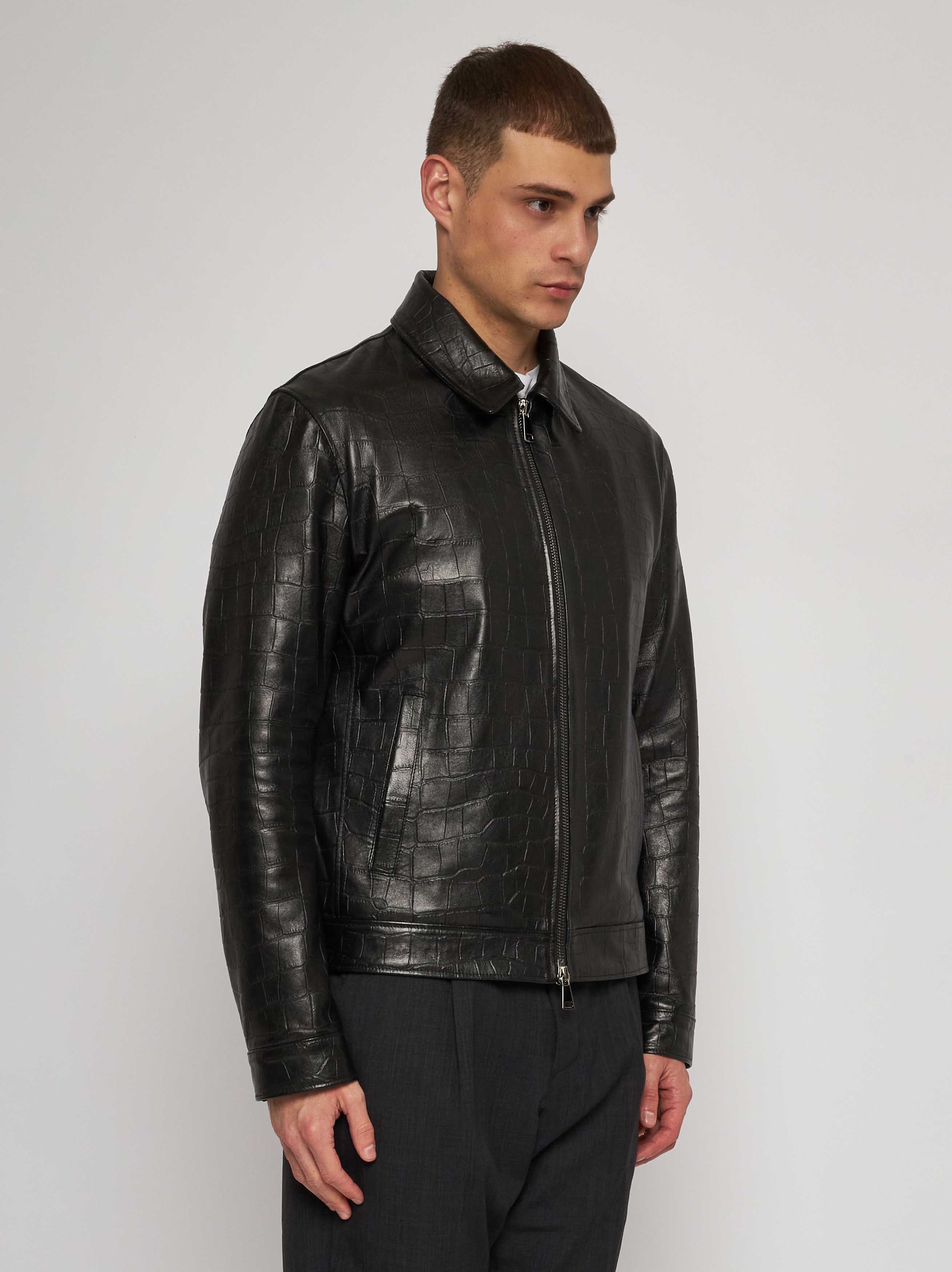 Giubbino in nappa stampa cocco nera 51284B -10102/15