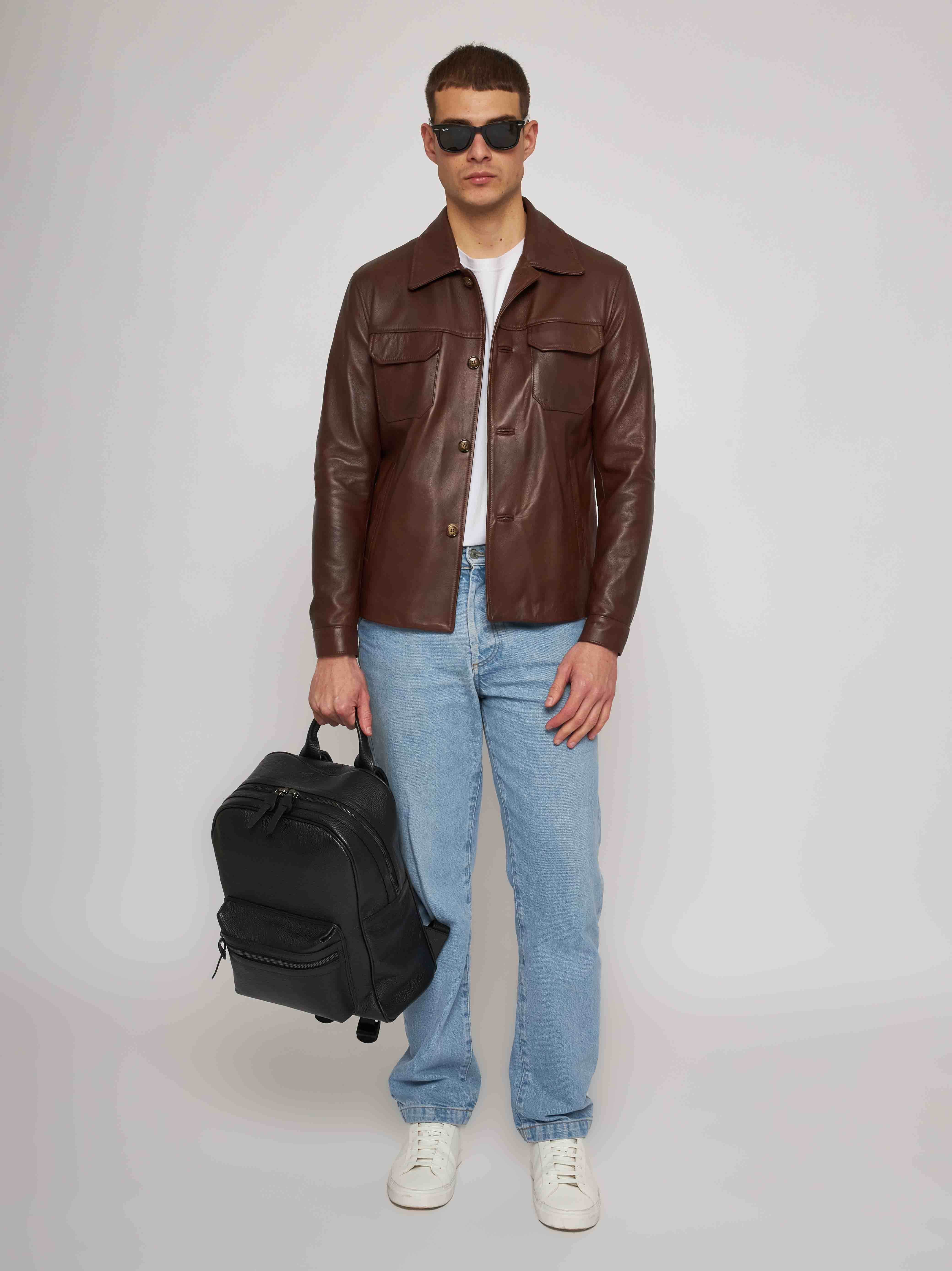 Giubbino in nappa chestnut 51287-10101
