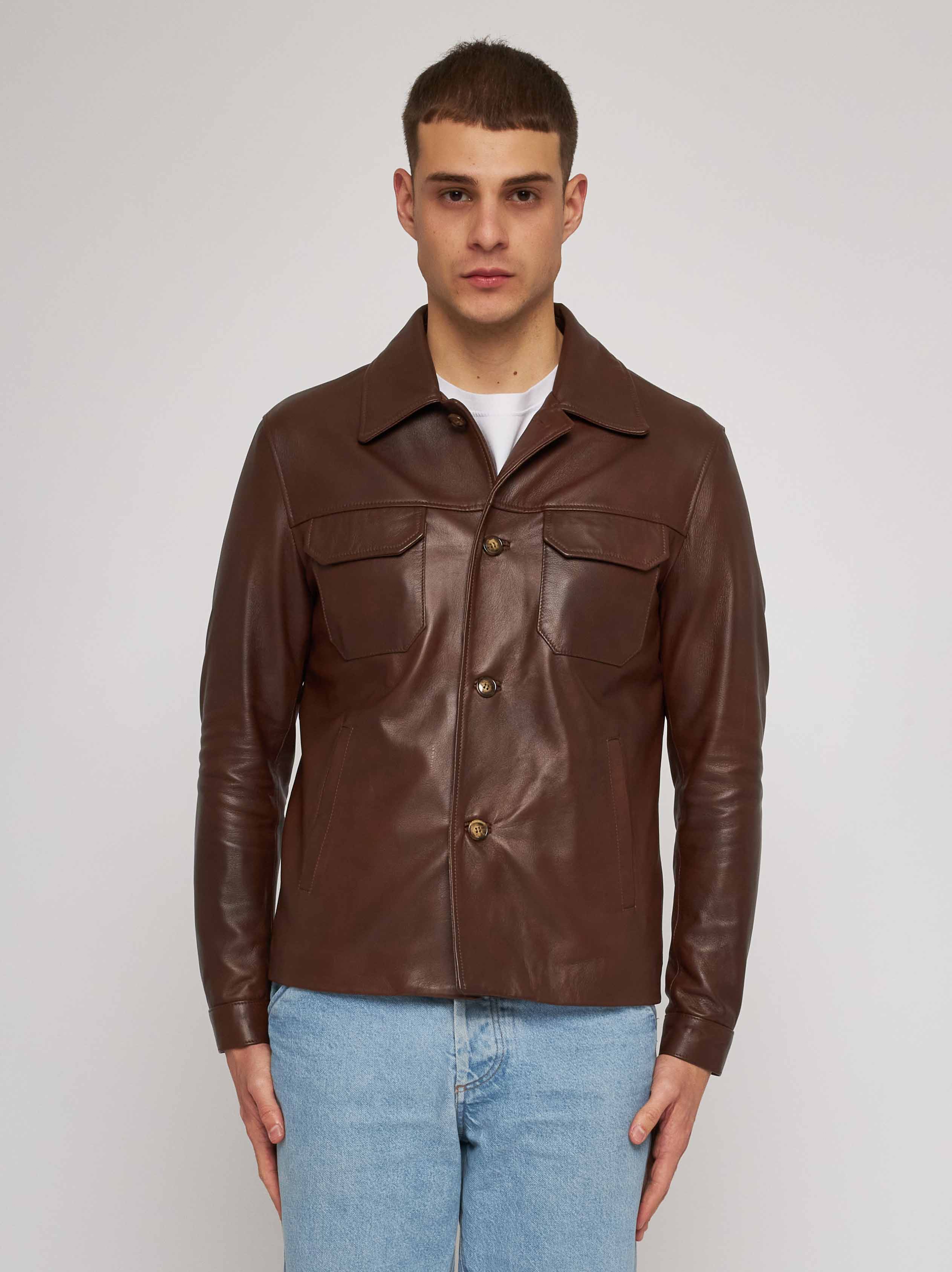 Giubbino in nappa chestnut 51287-10101