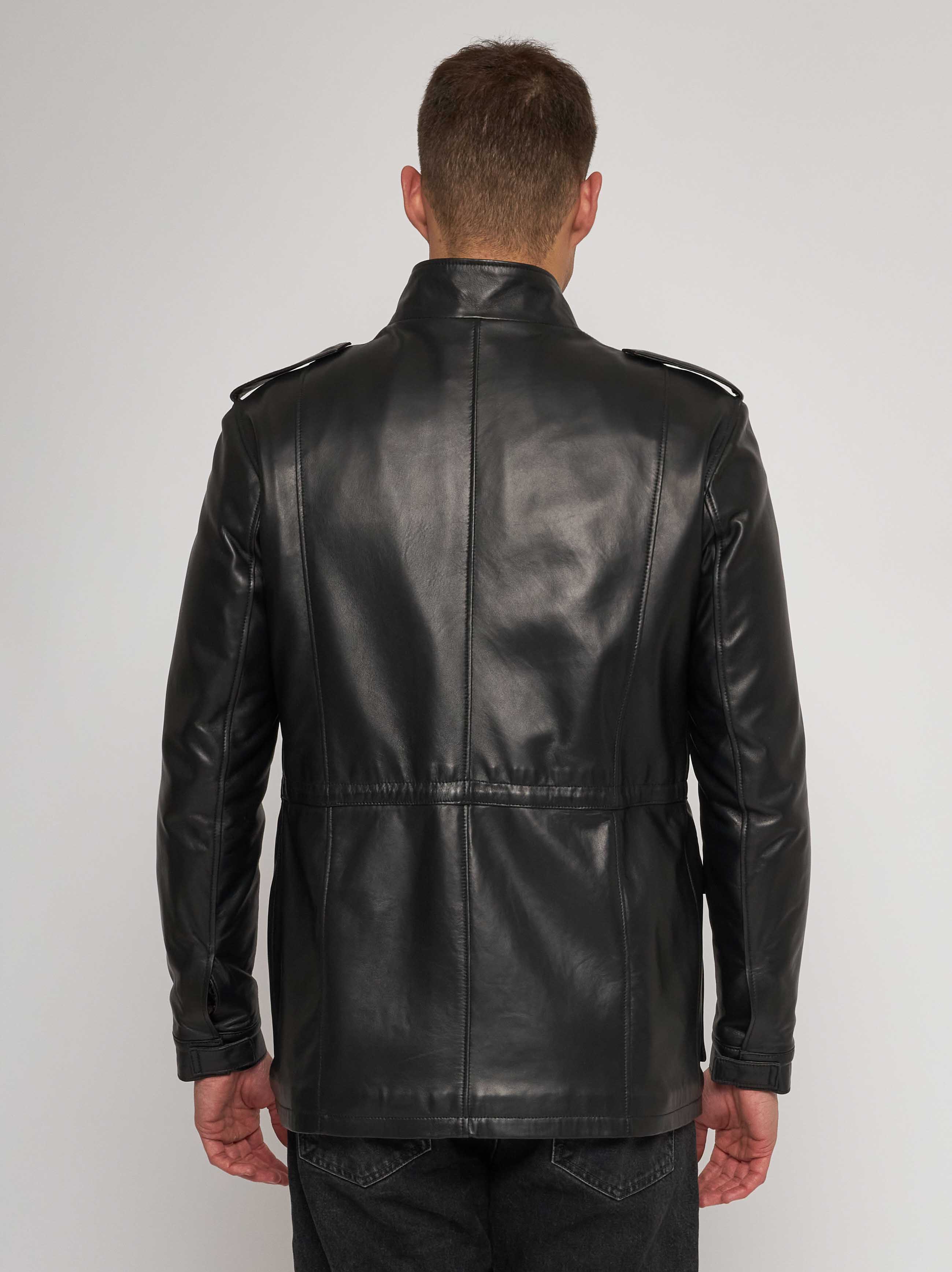 Field jacket in nappa nera 52266-10101