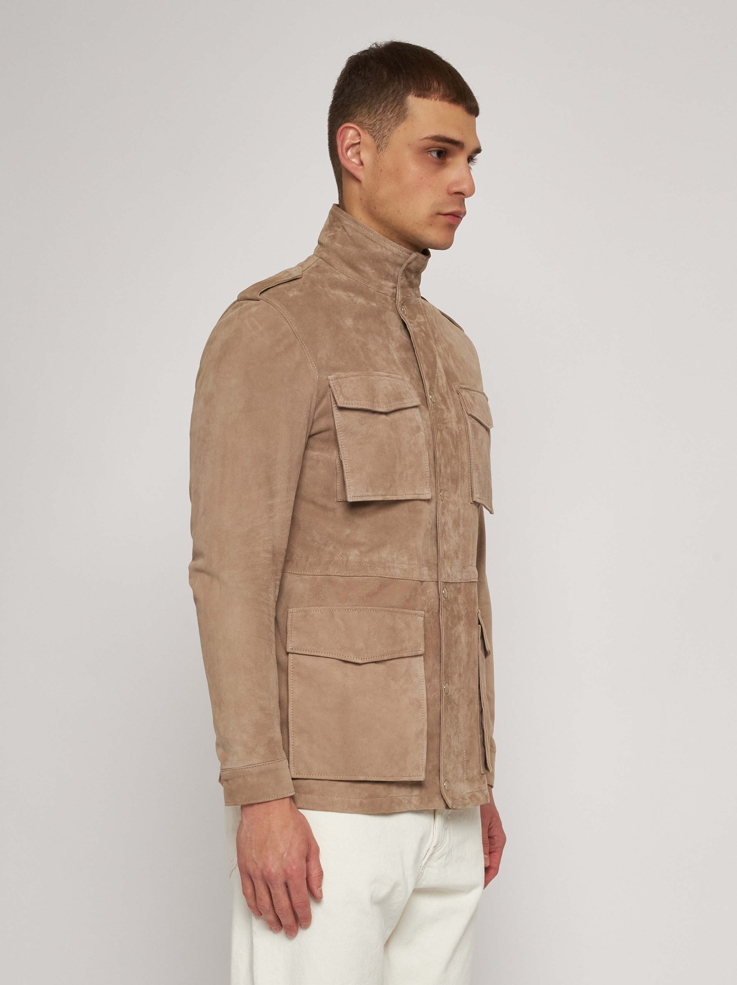 Sand suede field jacket 52266-10201