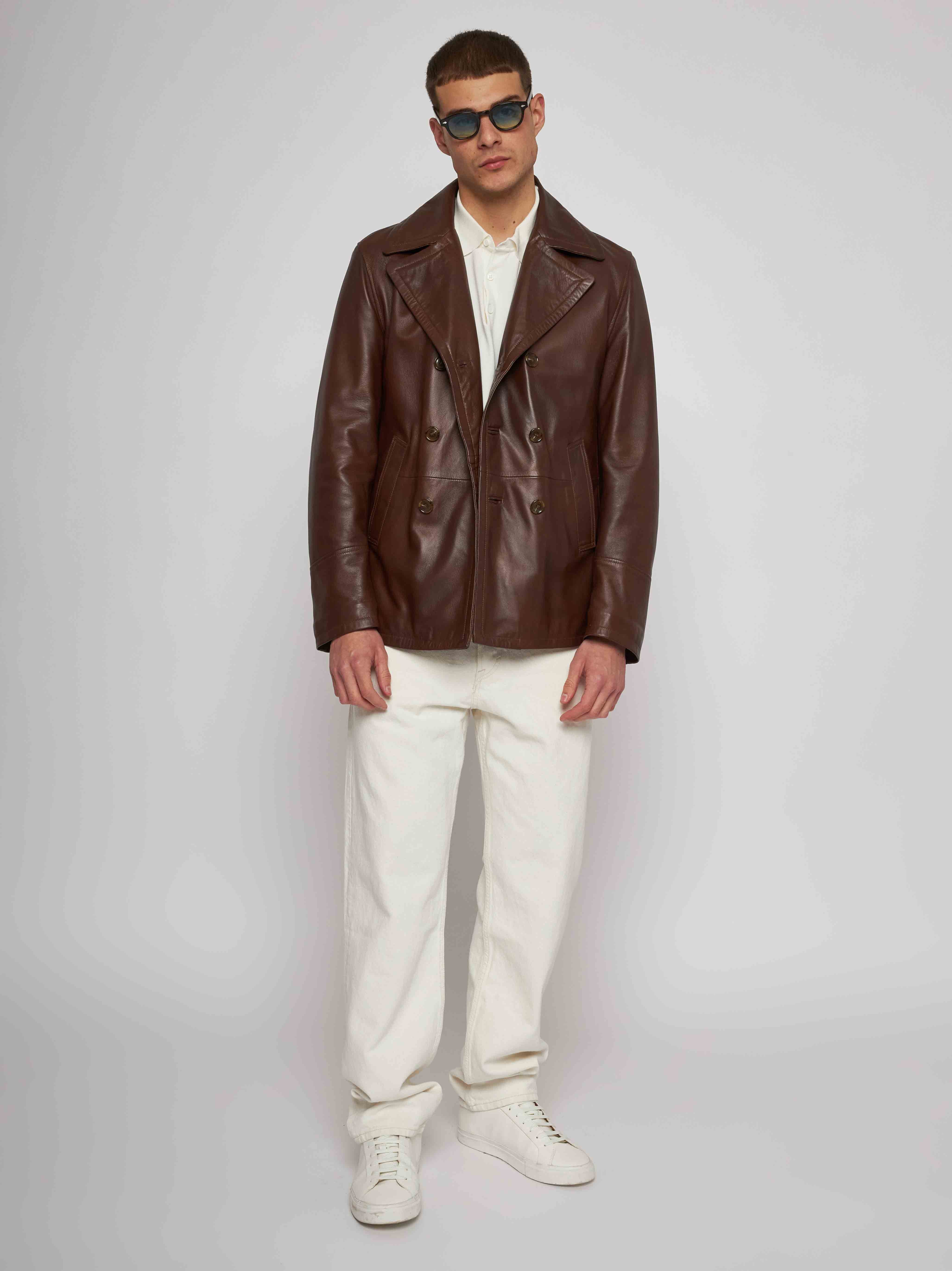 Double breasted nappa jacket 53255 -10117