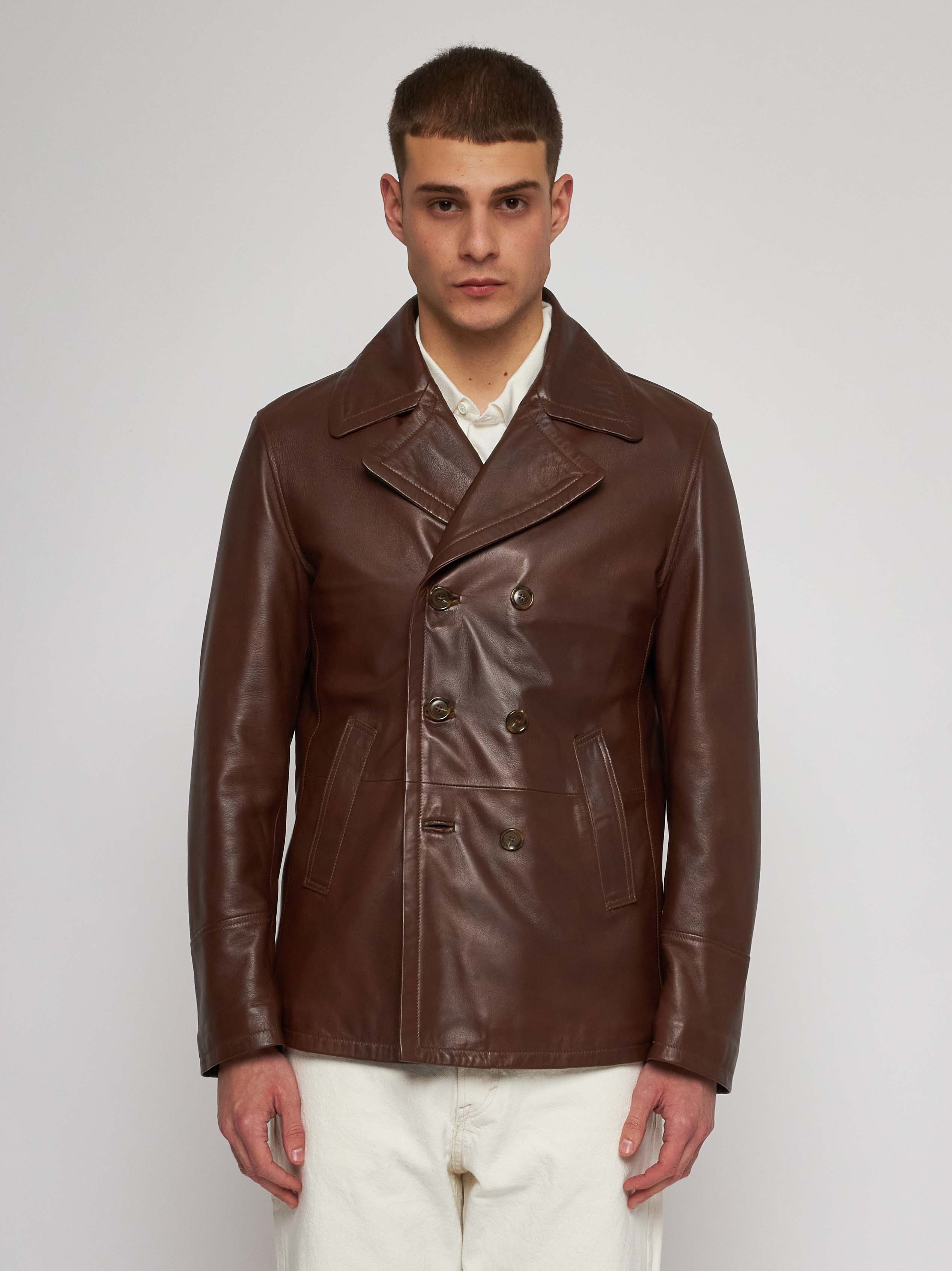 Double breasted nappa jacket 53255 -10117