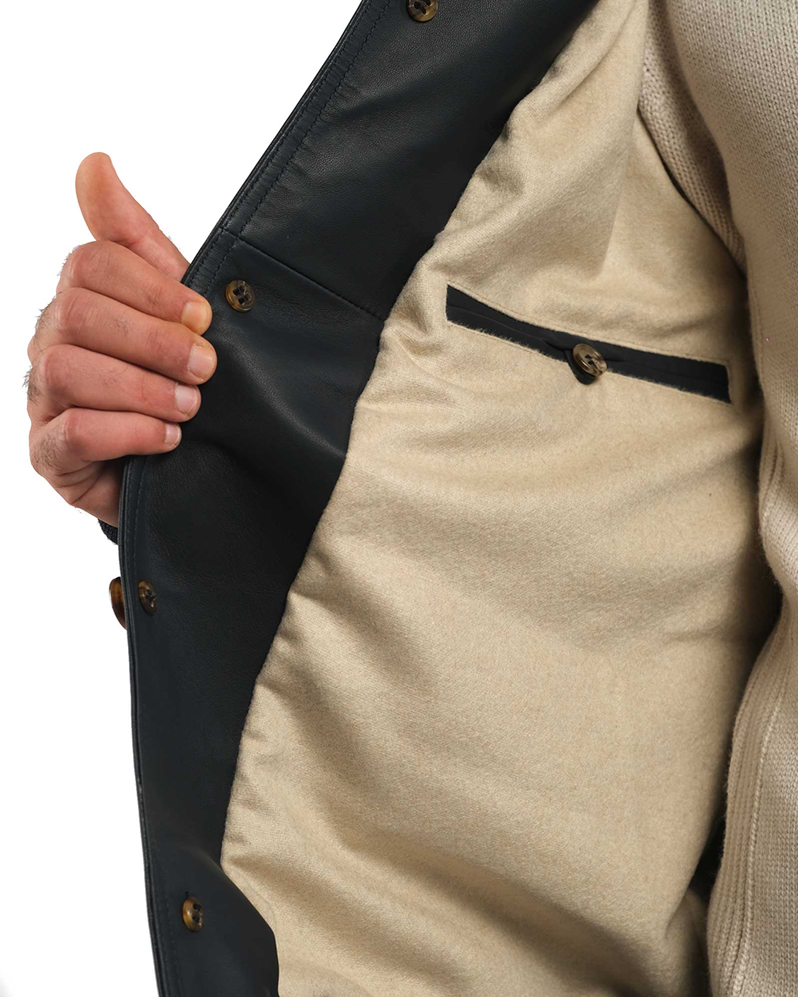 Bomber in soft blue nappa and cashmere 51274 -10101