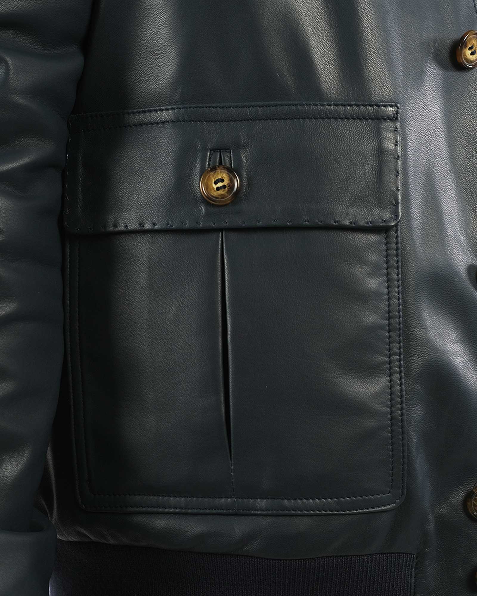 Bomber in soft blue nappa and cashmere 51274 -10101