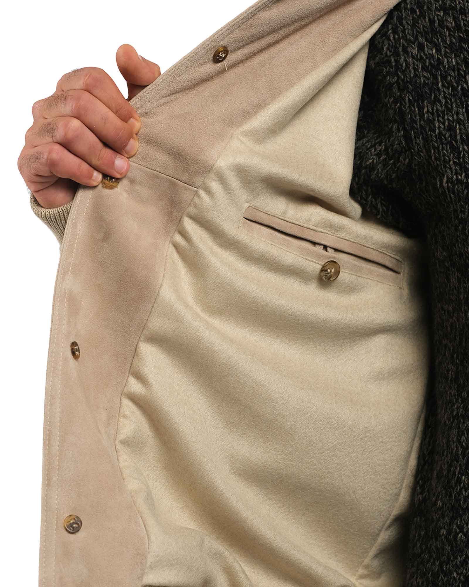 Bomber in soft sand suede and cashmere 51274 -10201