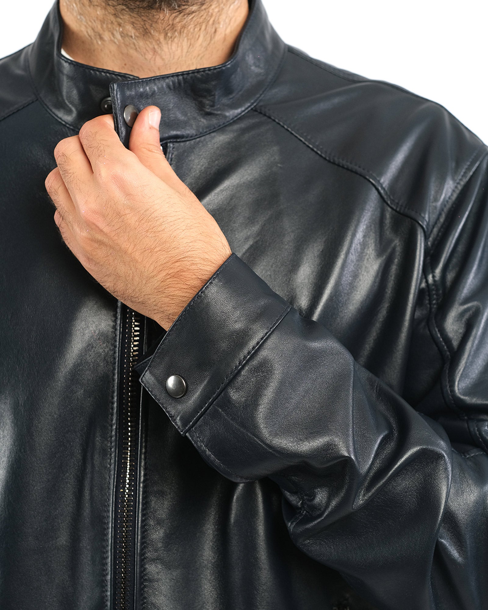 Giubbino in nappa blu 41235- 10101_36