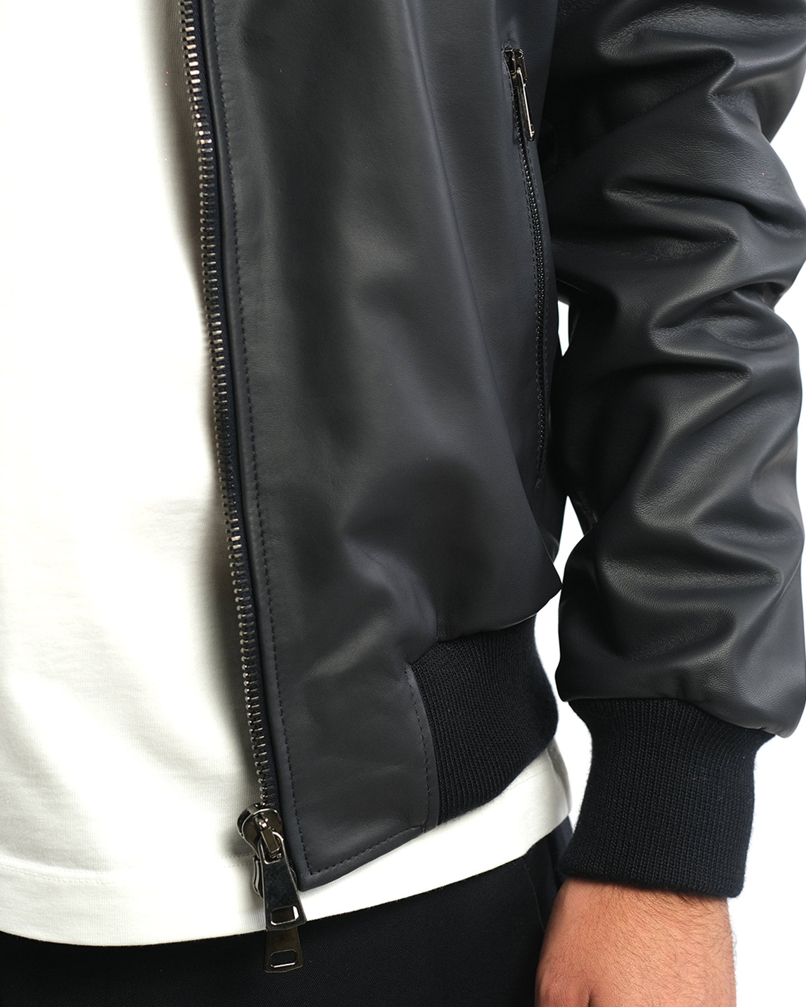 Bomber in nappa blu 41231B-10101