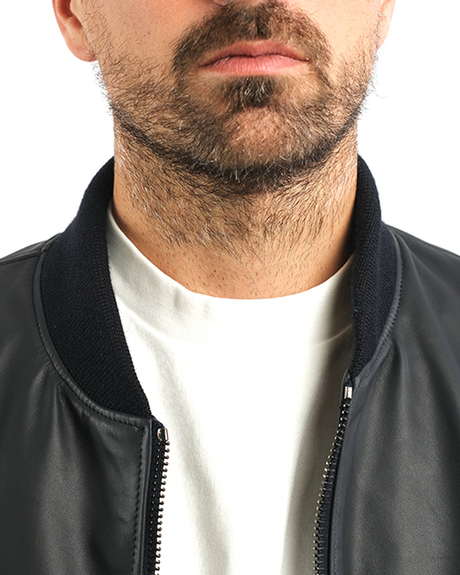 Bomber in nappa blu 41231B-10101