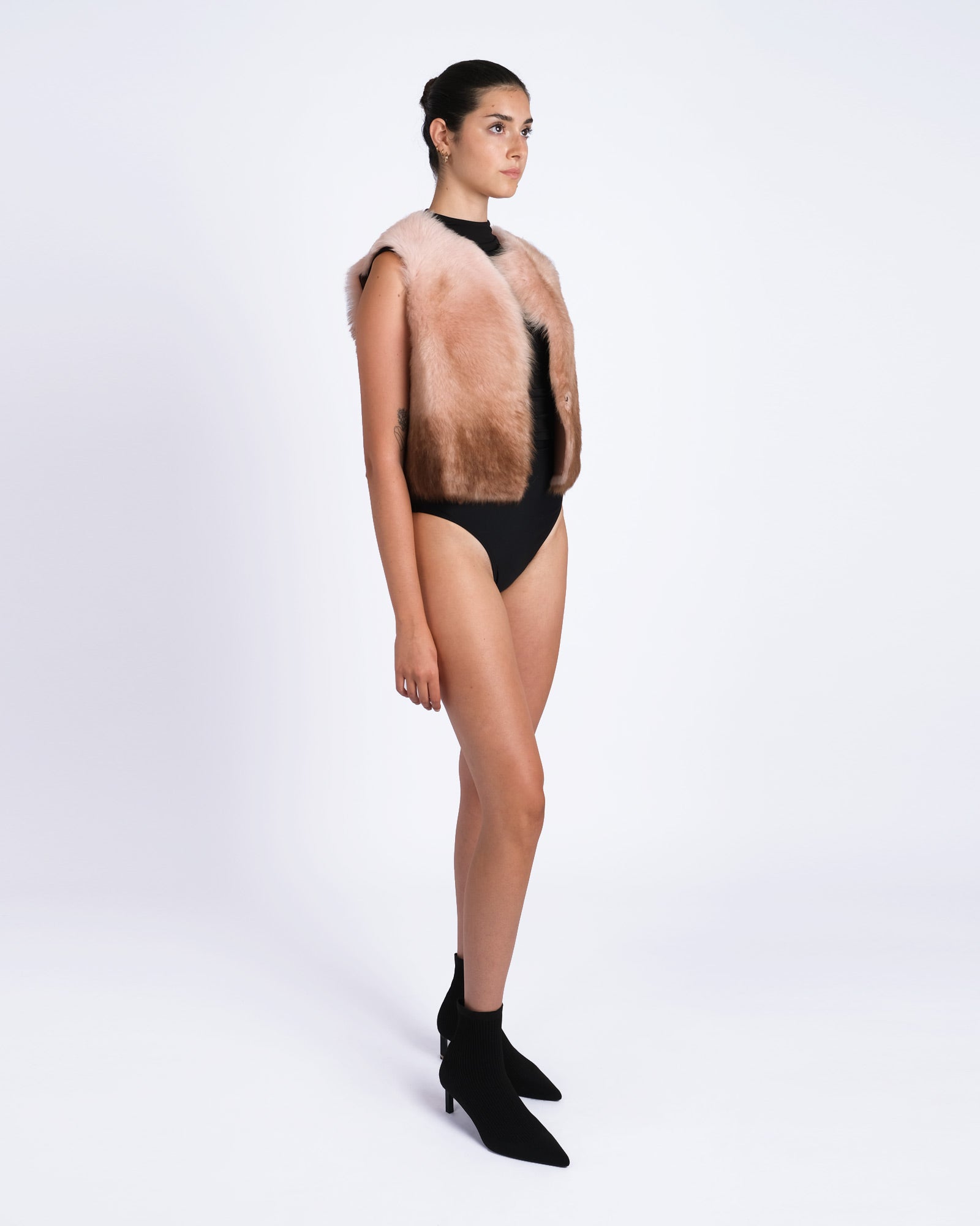 Degradé shearling vest
