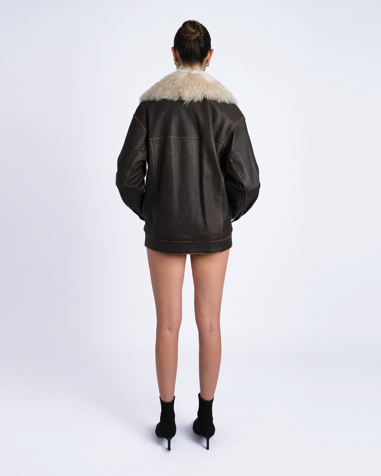 Vintage effect nappa jacket