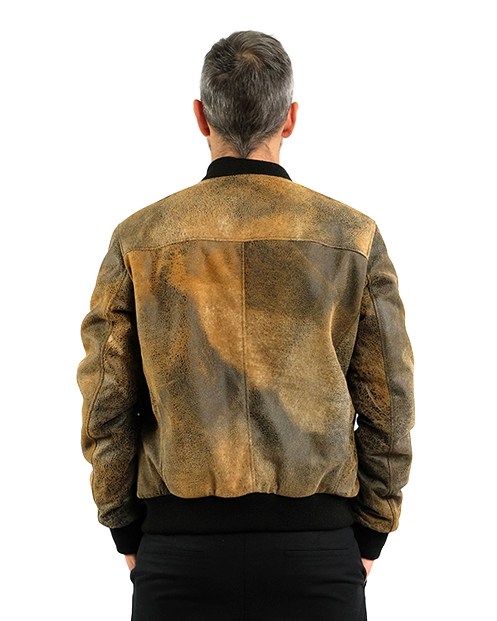 Brown savage nappa bomber jacket 41231B-90228