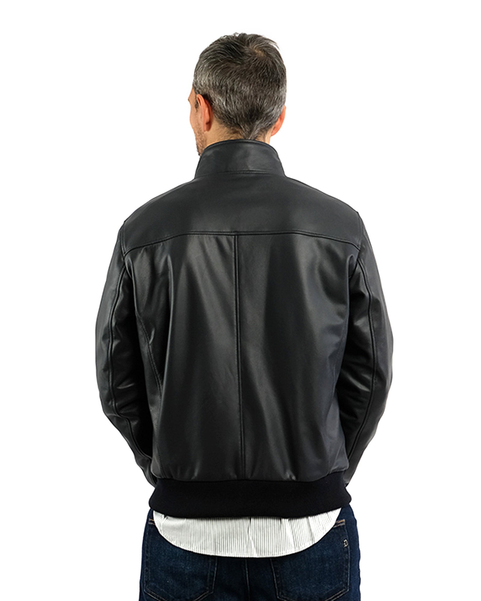 Blue nappa bomber jacket 51220-10101
