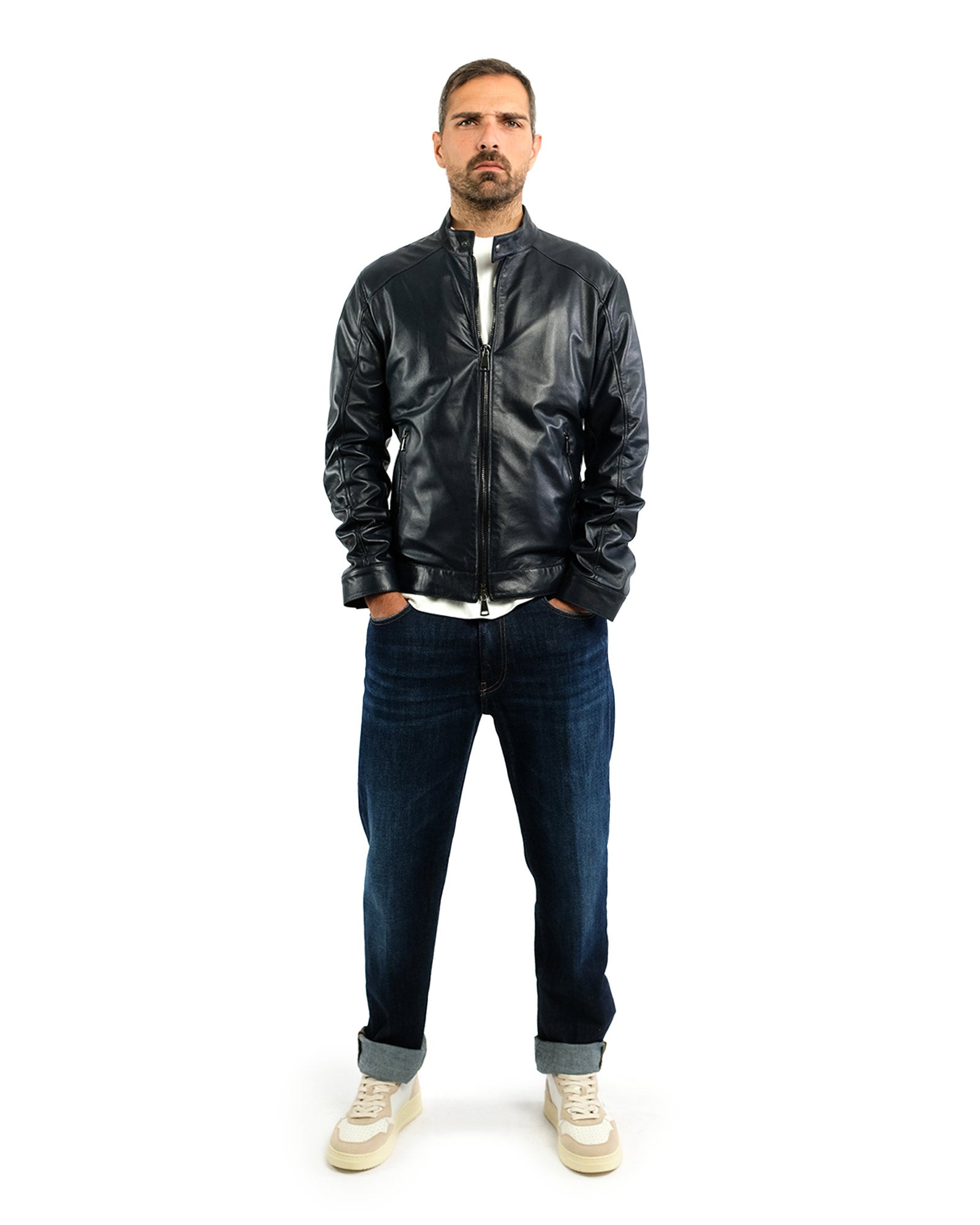 Giubbino in nappa blu 41235- 10101_36