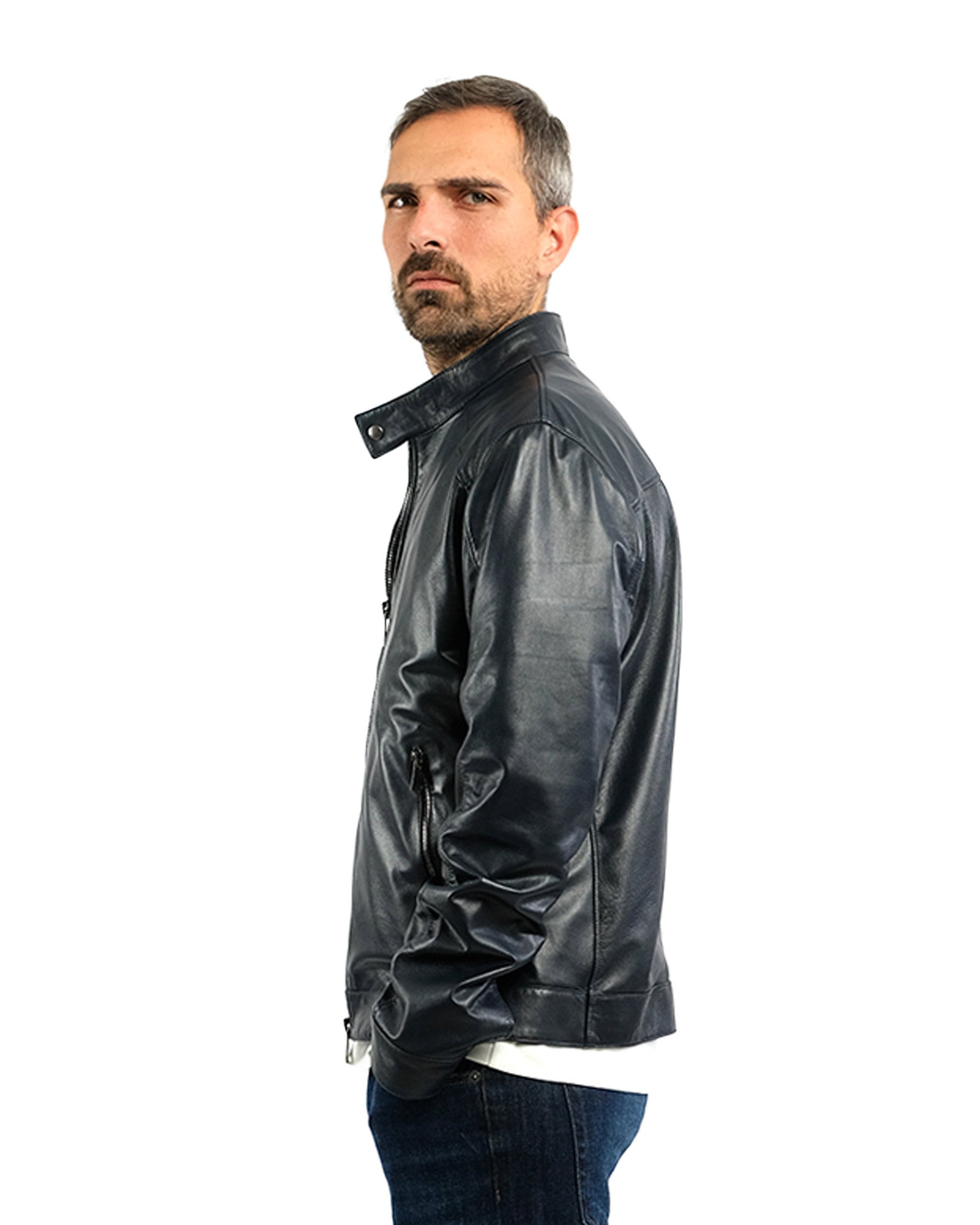 Giubbino in nappa blu 41235- 10101_36