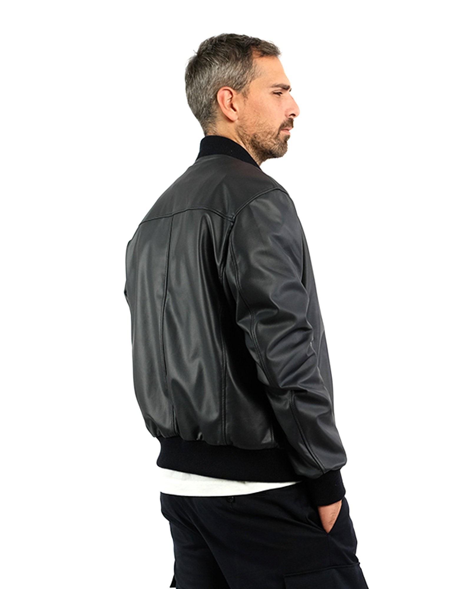 Bomber in nappa blu 41231B-10101