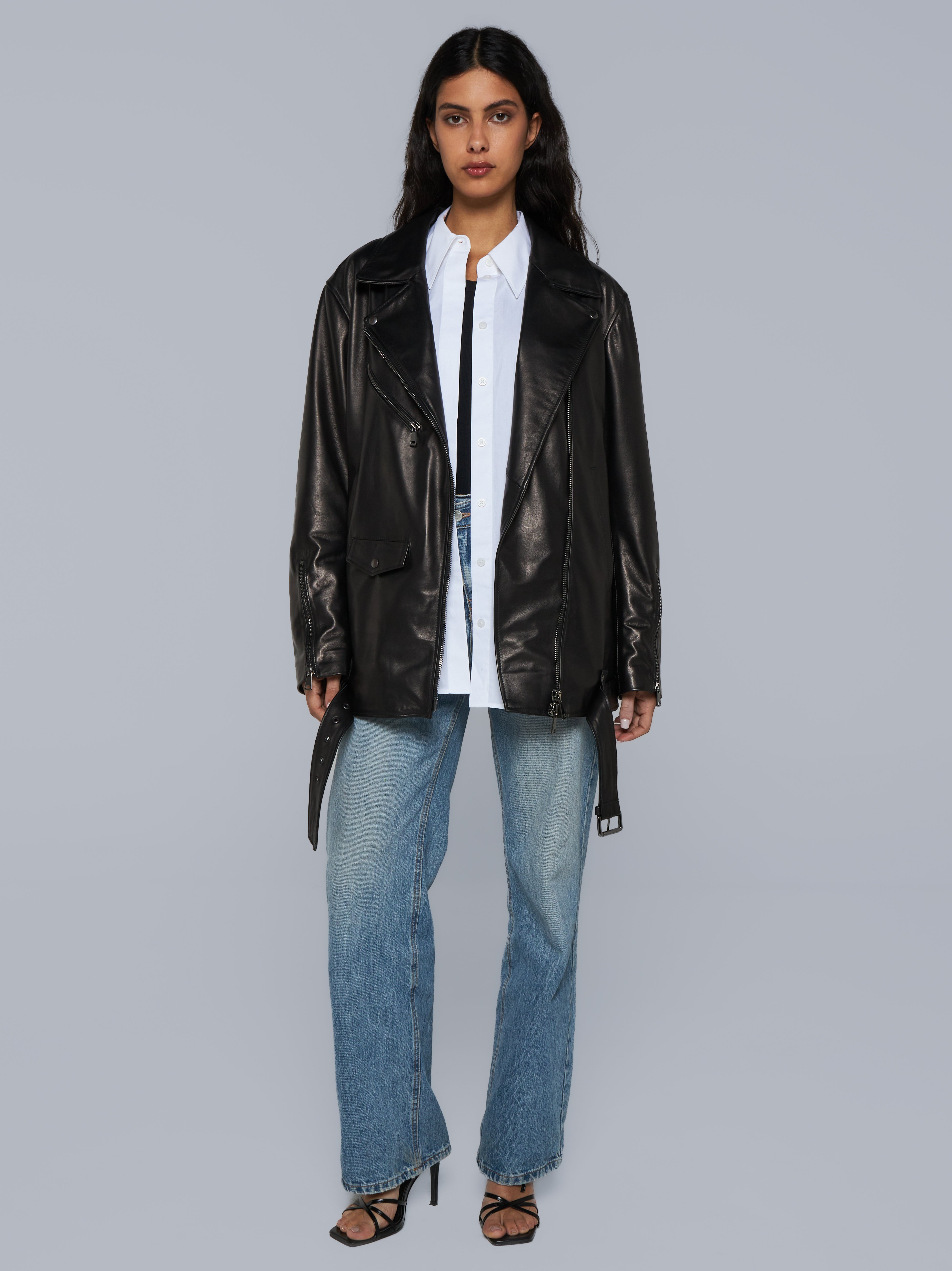 Nappa leather jacket mod. oversize jacket