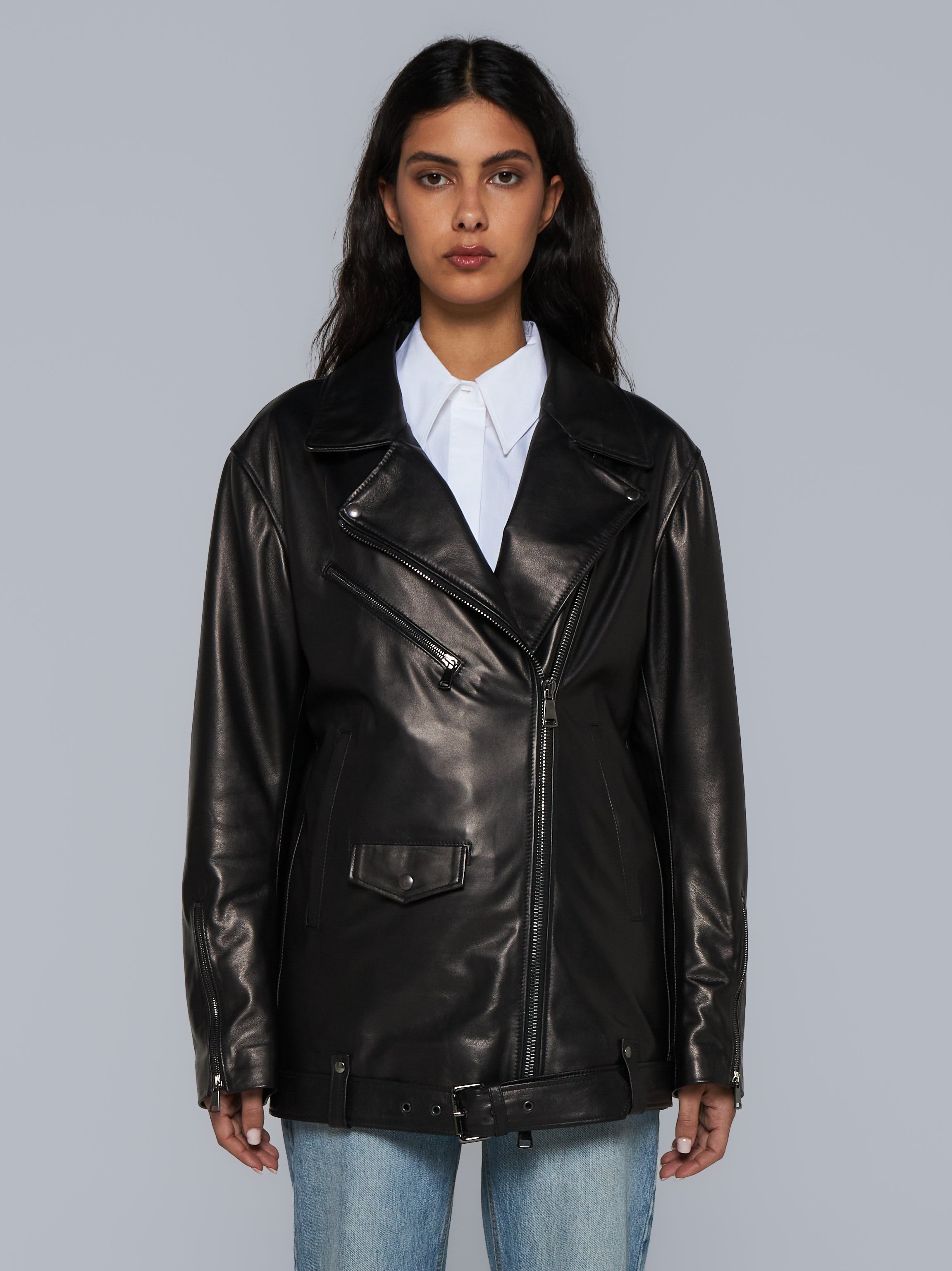 Nappa leather jacket mod. oversize jacket