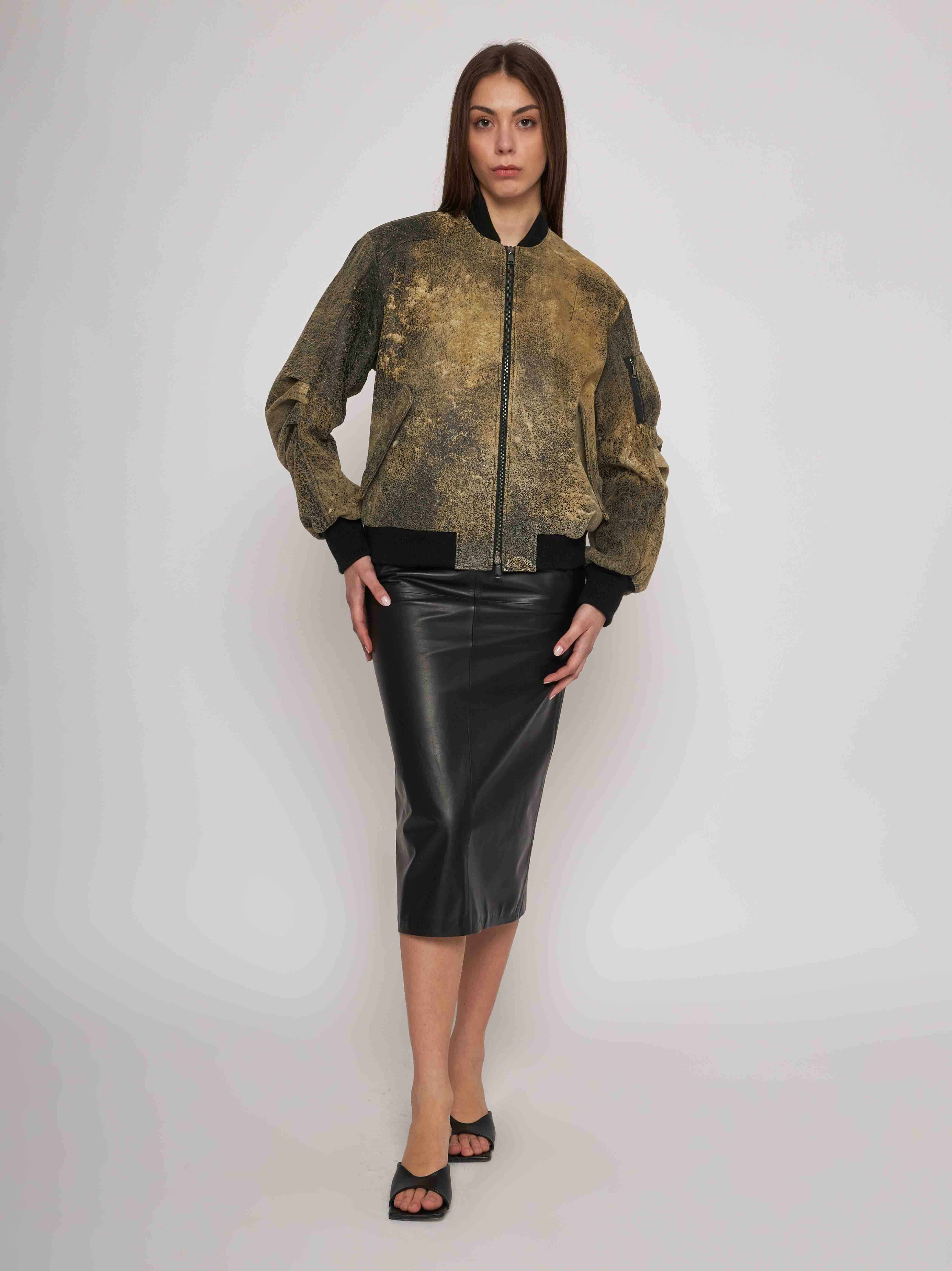 Bomber in quilted classic nappa