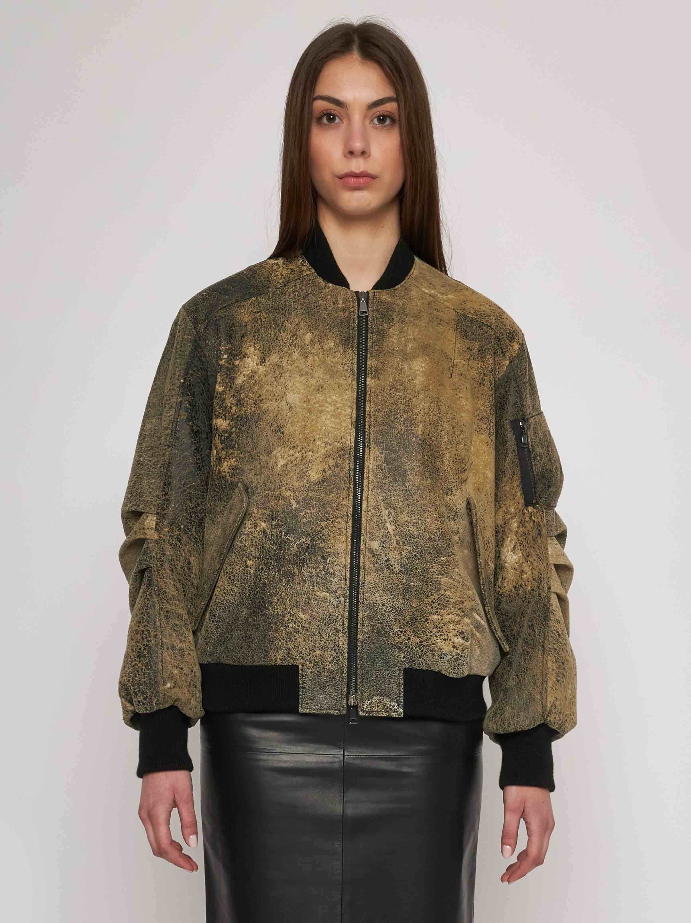 Bomber in quilted classic nappa