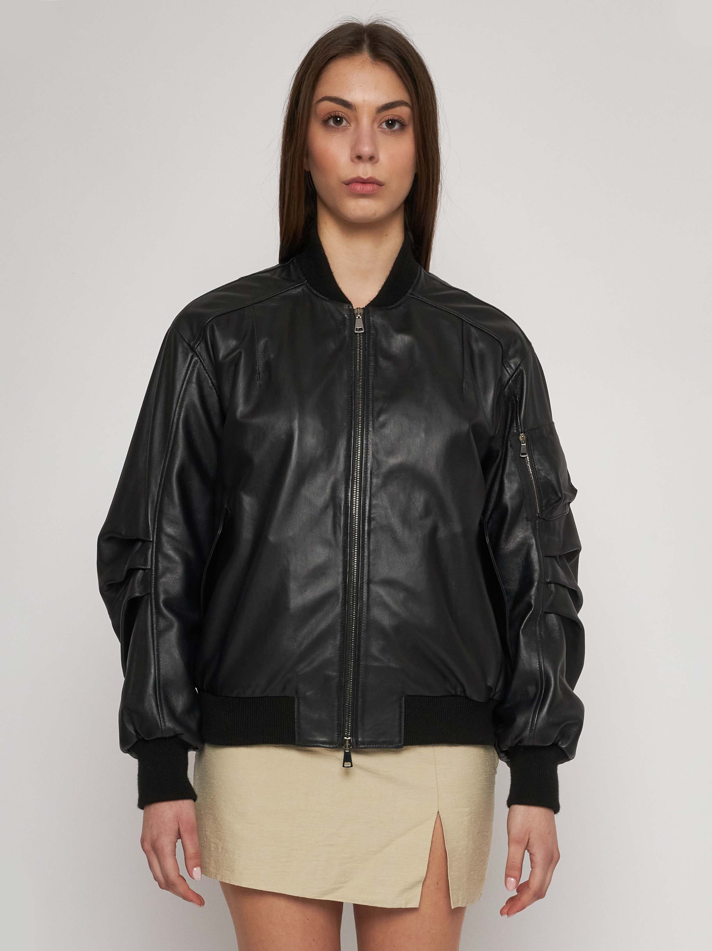 Bomber in quilted classic nappa