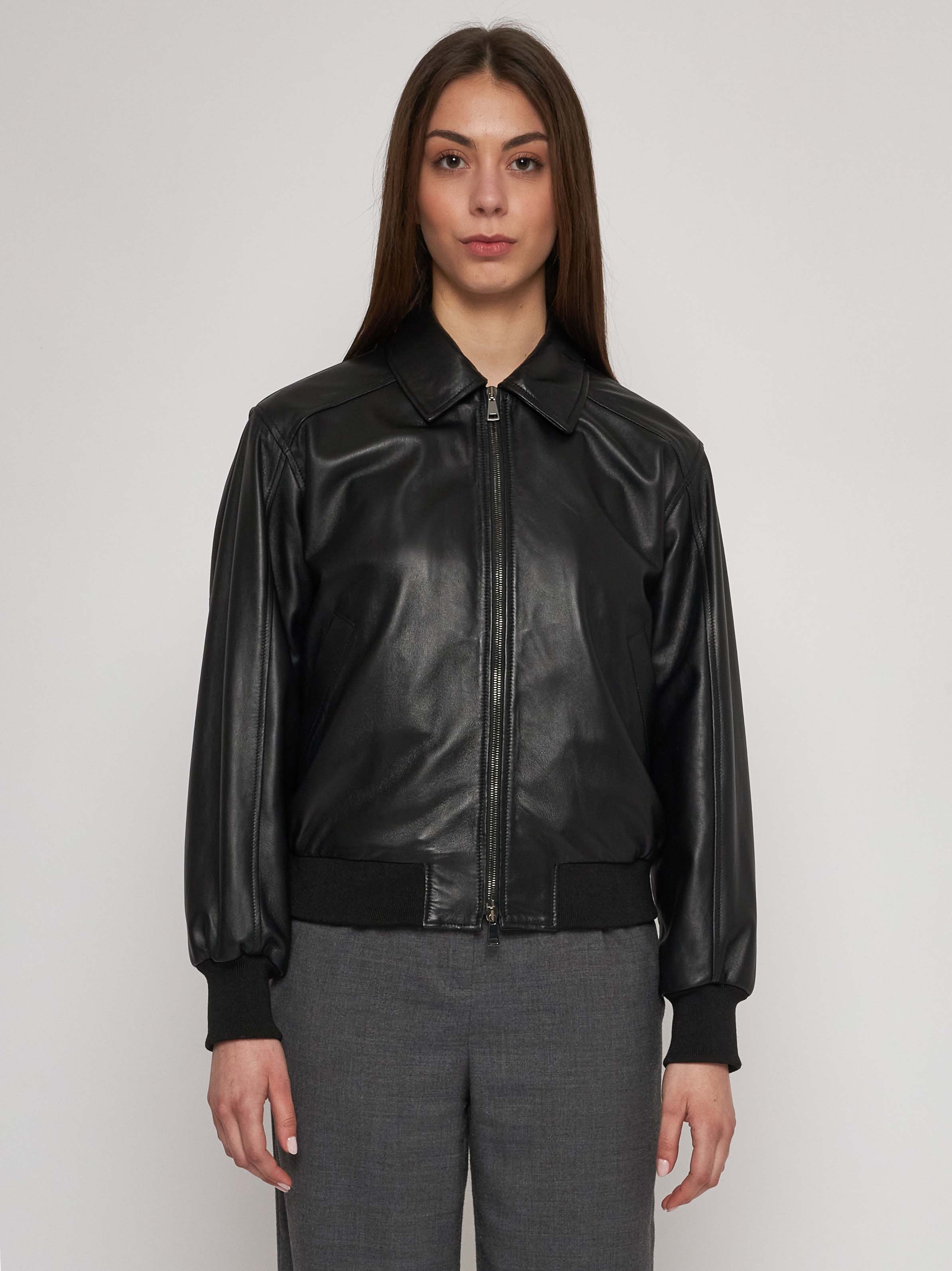 Bomber in quilted classic nappa