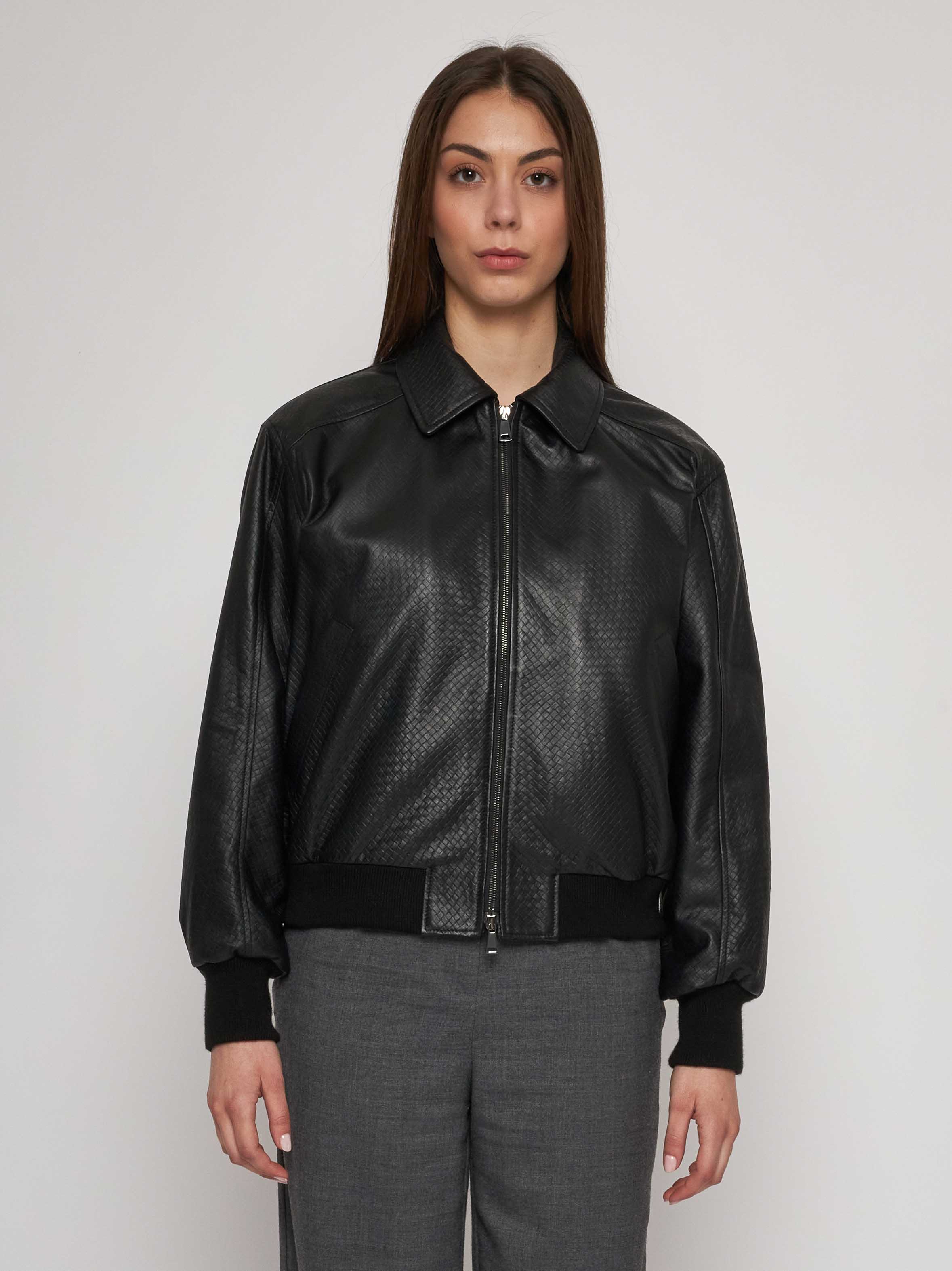 Bomber in quilted classic nappa