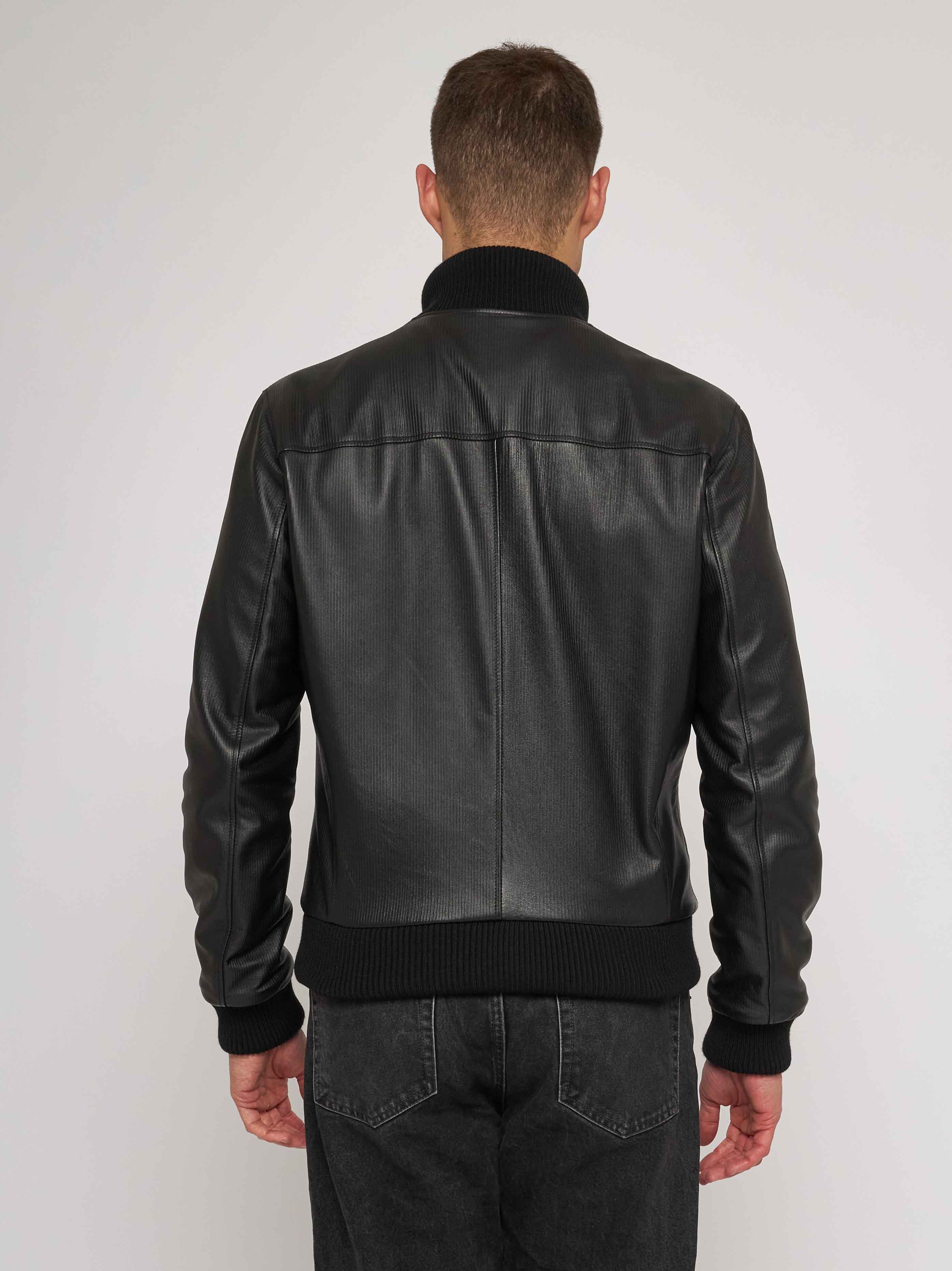 Blouson  in nappa stampa a righe 41231-60103