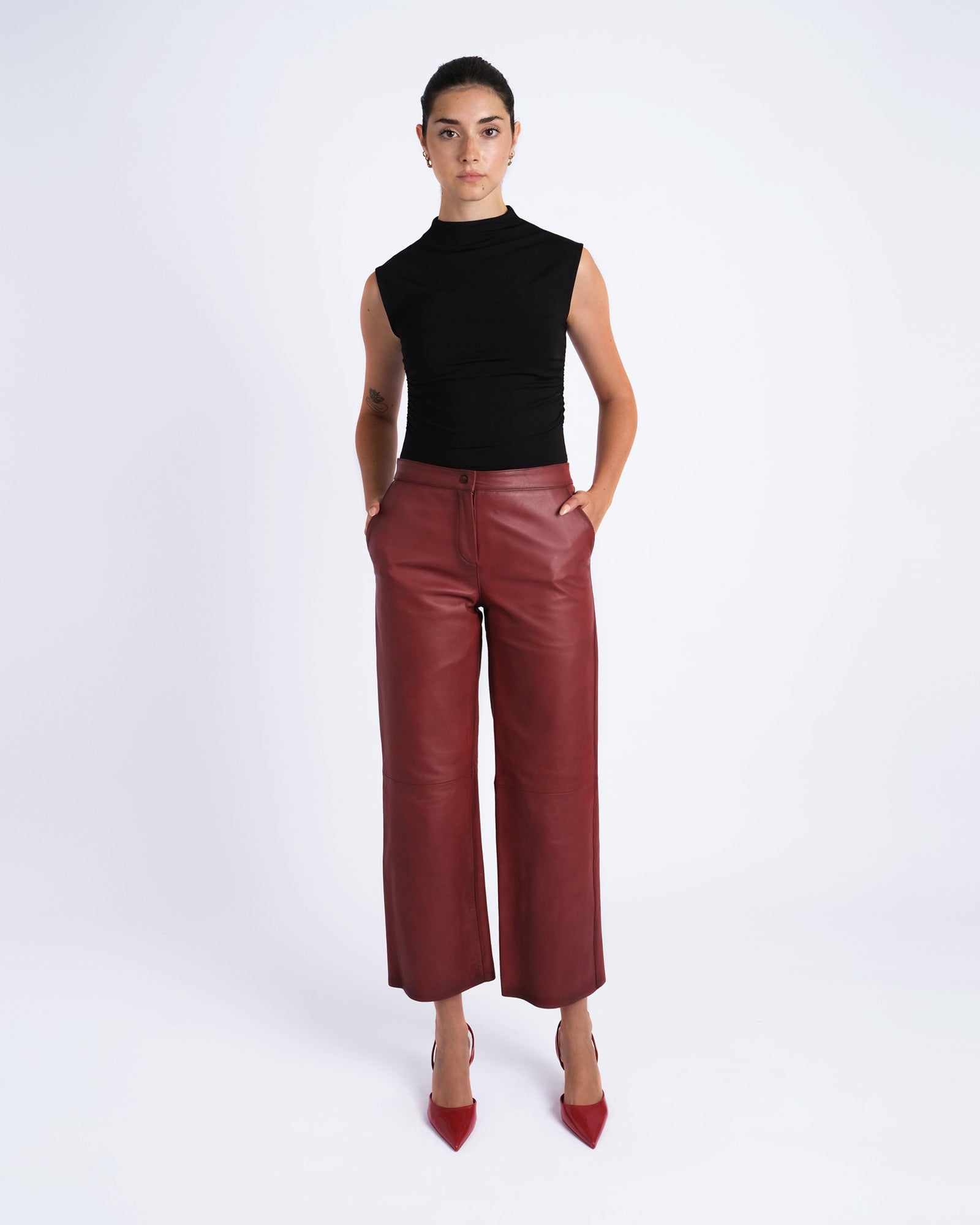 Nappa leather trousers