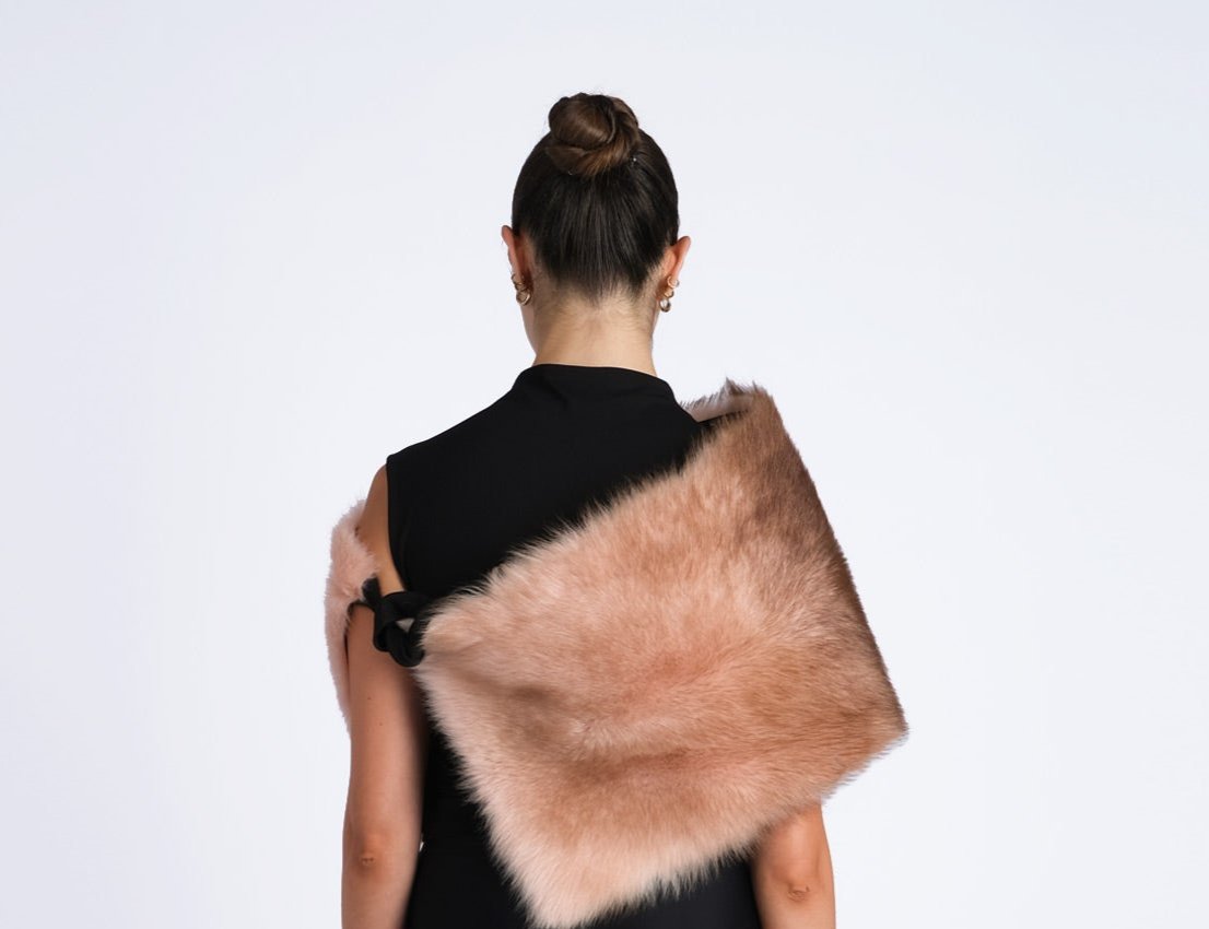 Shearling degradé stole