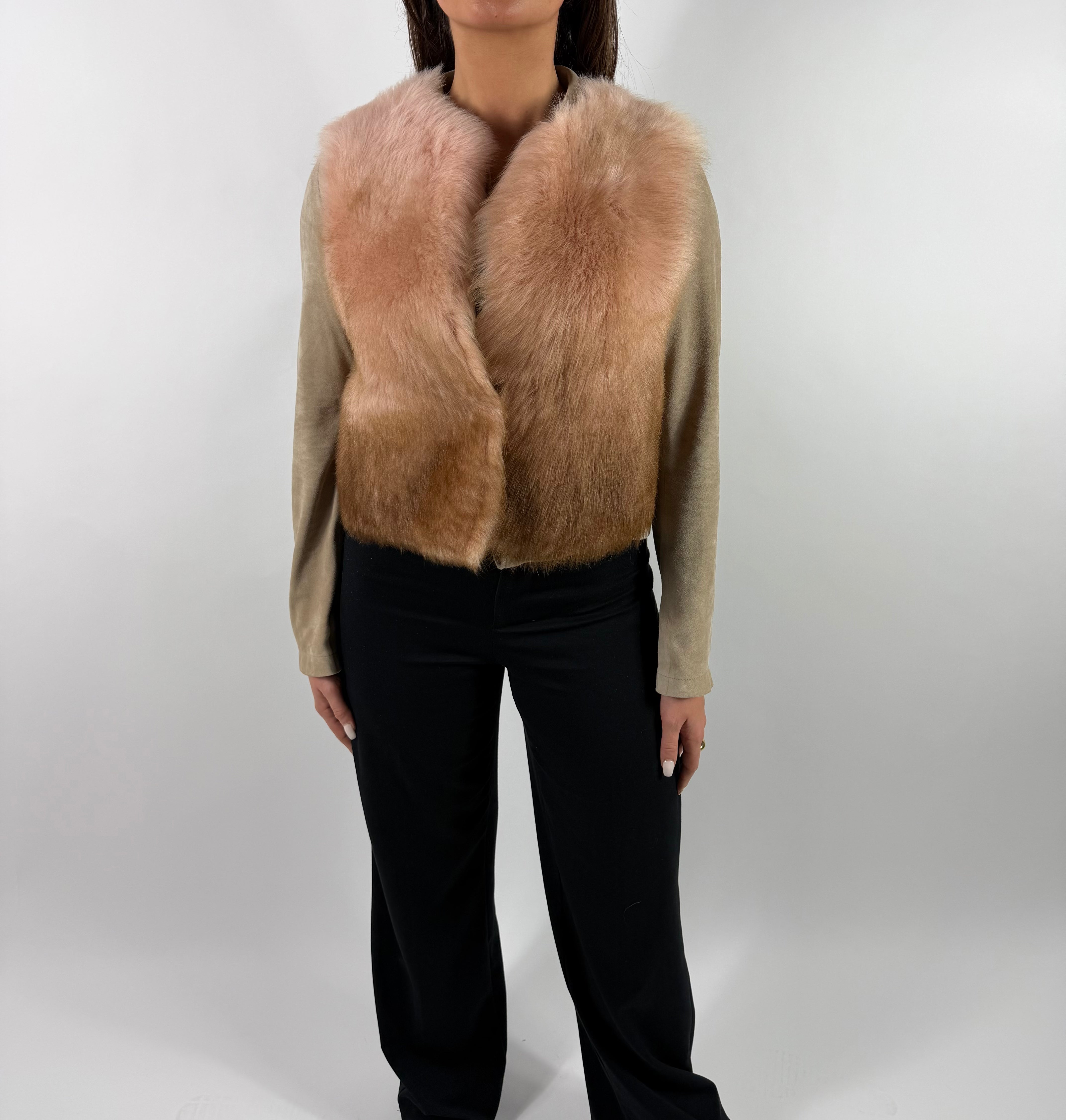 Degradé shearling vest