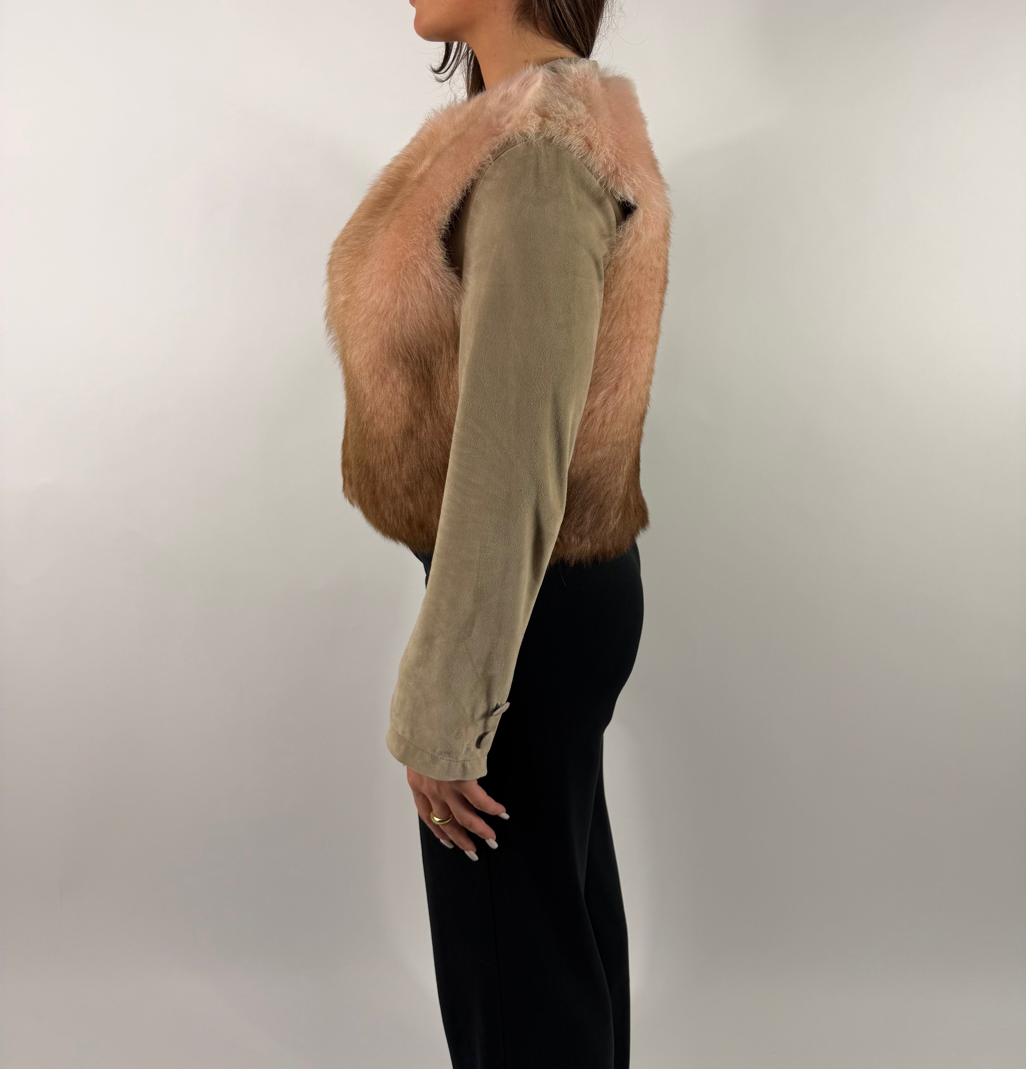 Degradé shearling vest